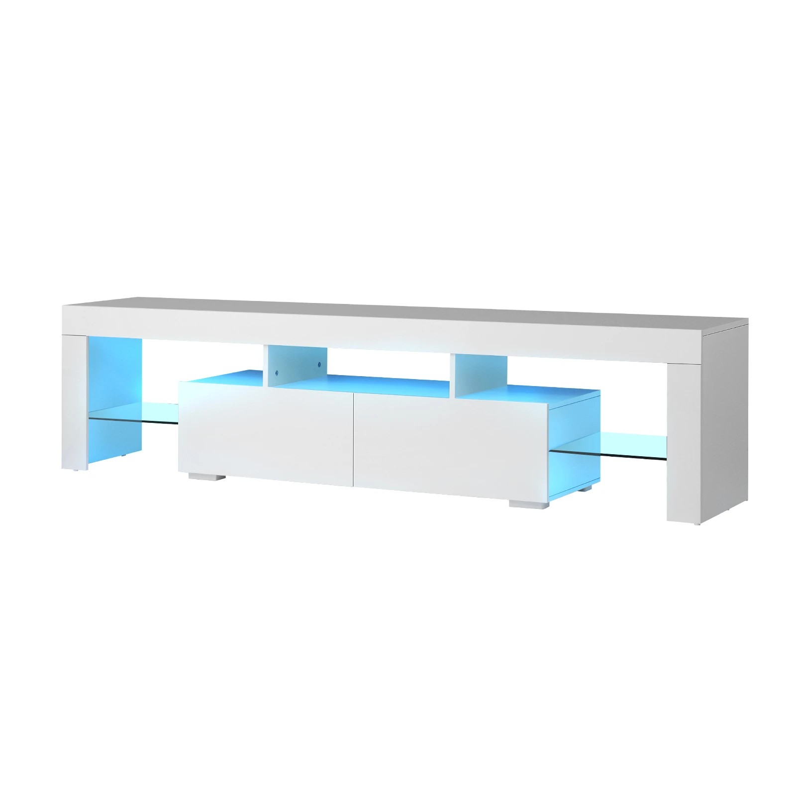 1 Oikiture Entertainment Unit Tv Cabinet Led Rgb Gloss 180cm
 - White, 1 of 8