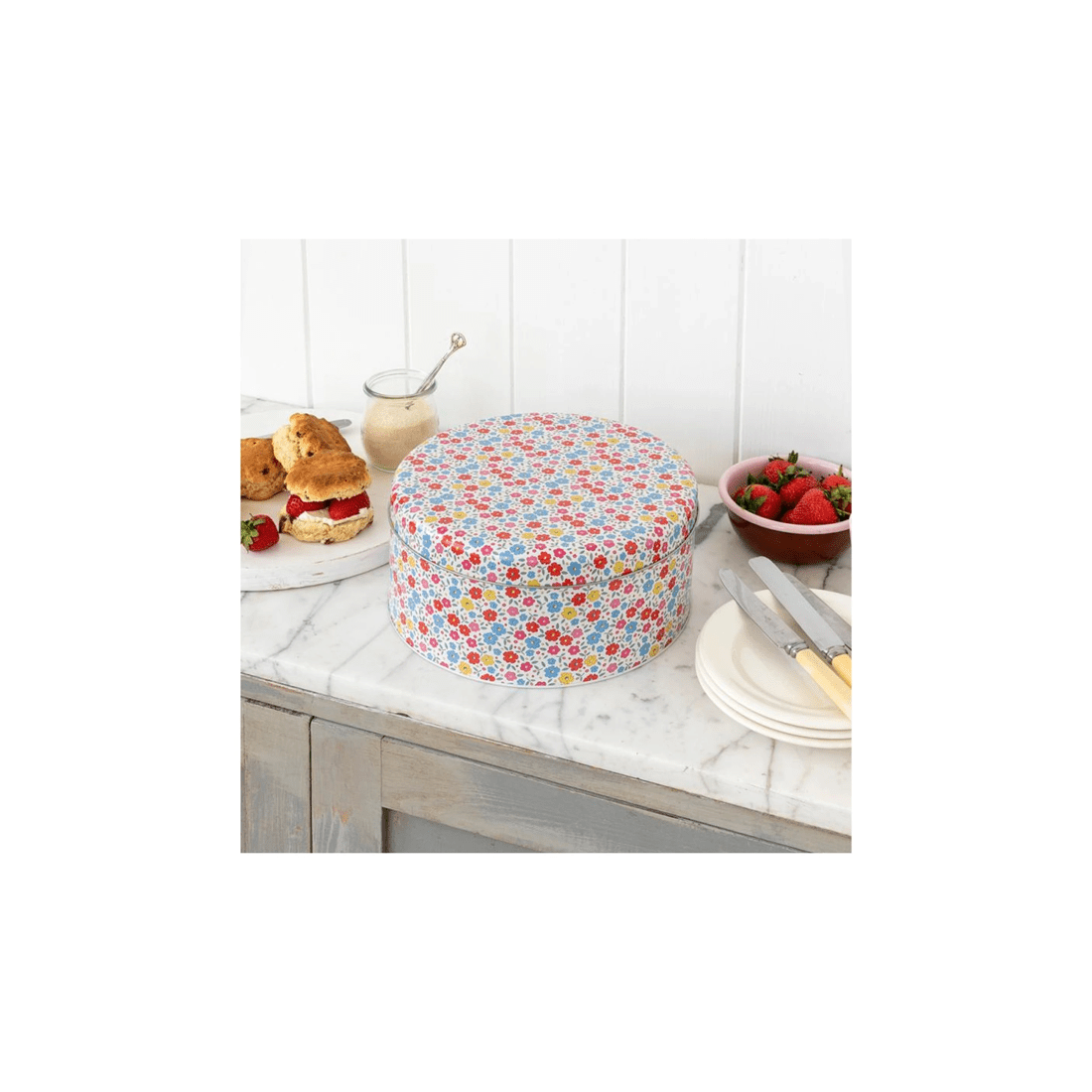4 Rex London 2PK Cake Tin Kitchen Storage Round 24cm- Tilde Keeps Cakes Fresh
 - multi, 4 of 4