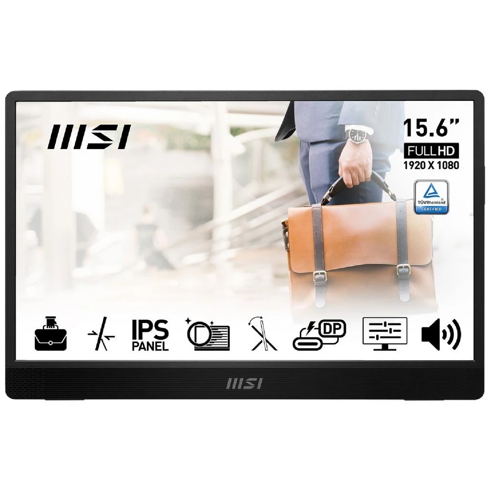 1 MSI PRO 15.6" FHD IPS USB-C Portable Monitor MP161 E2, 1 of 7