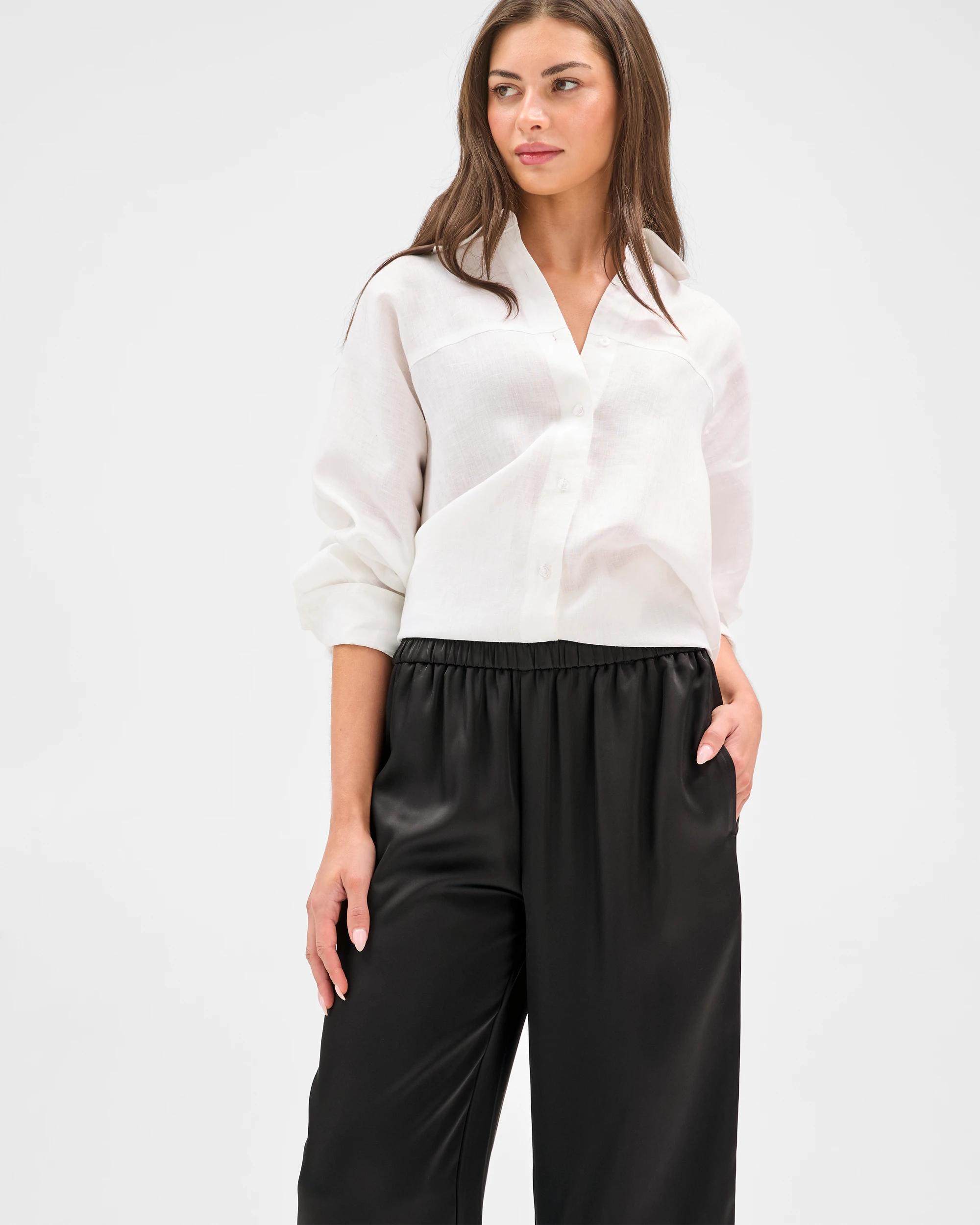 3 Target Petites Wide Leg Satin Pants BLACK, 3 of 8