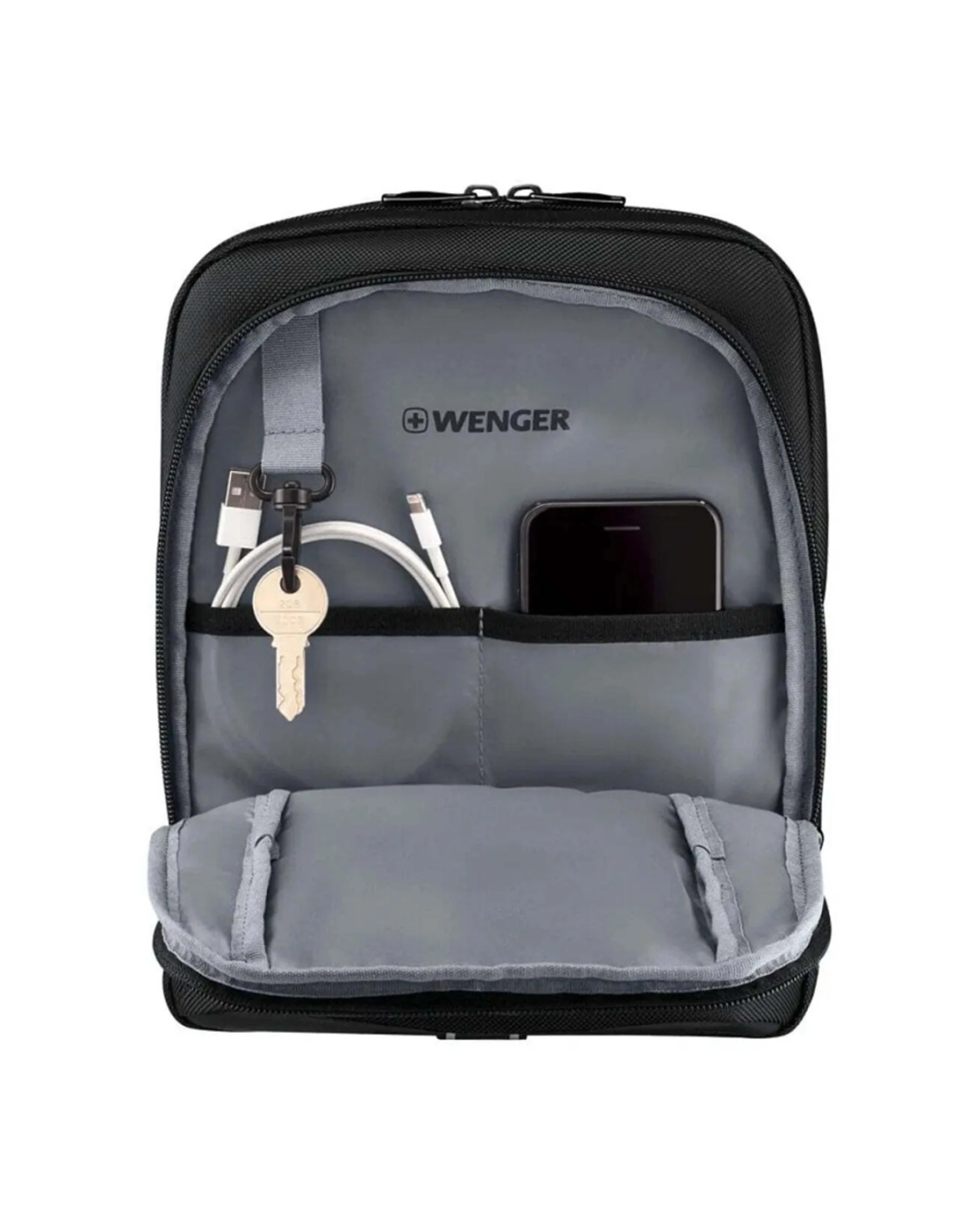 4 Wenger XE Crossbody Bag With 11in Tablet Pocket Recycled PET Polyester - Black, 4 of 6