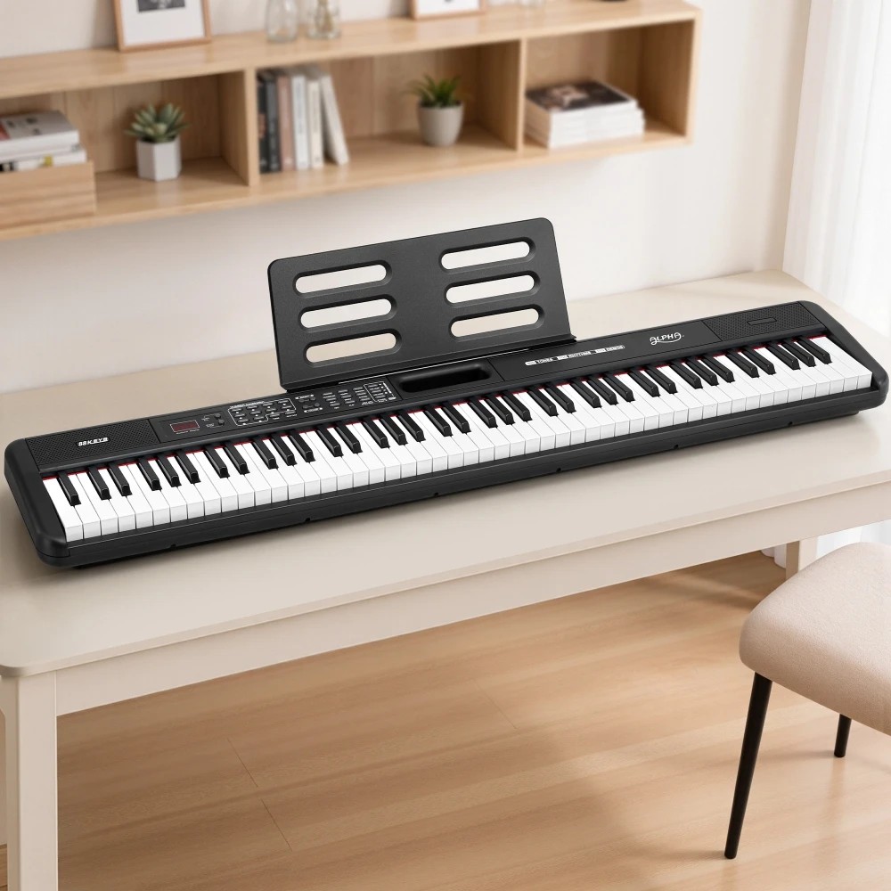 3 Alpha Piano Keyboard 88 Keys Electric Electronic Keyboard Piano Gift Black - Black, 3 of 7