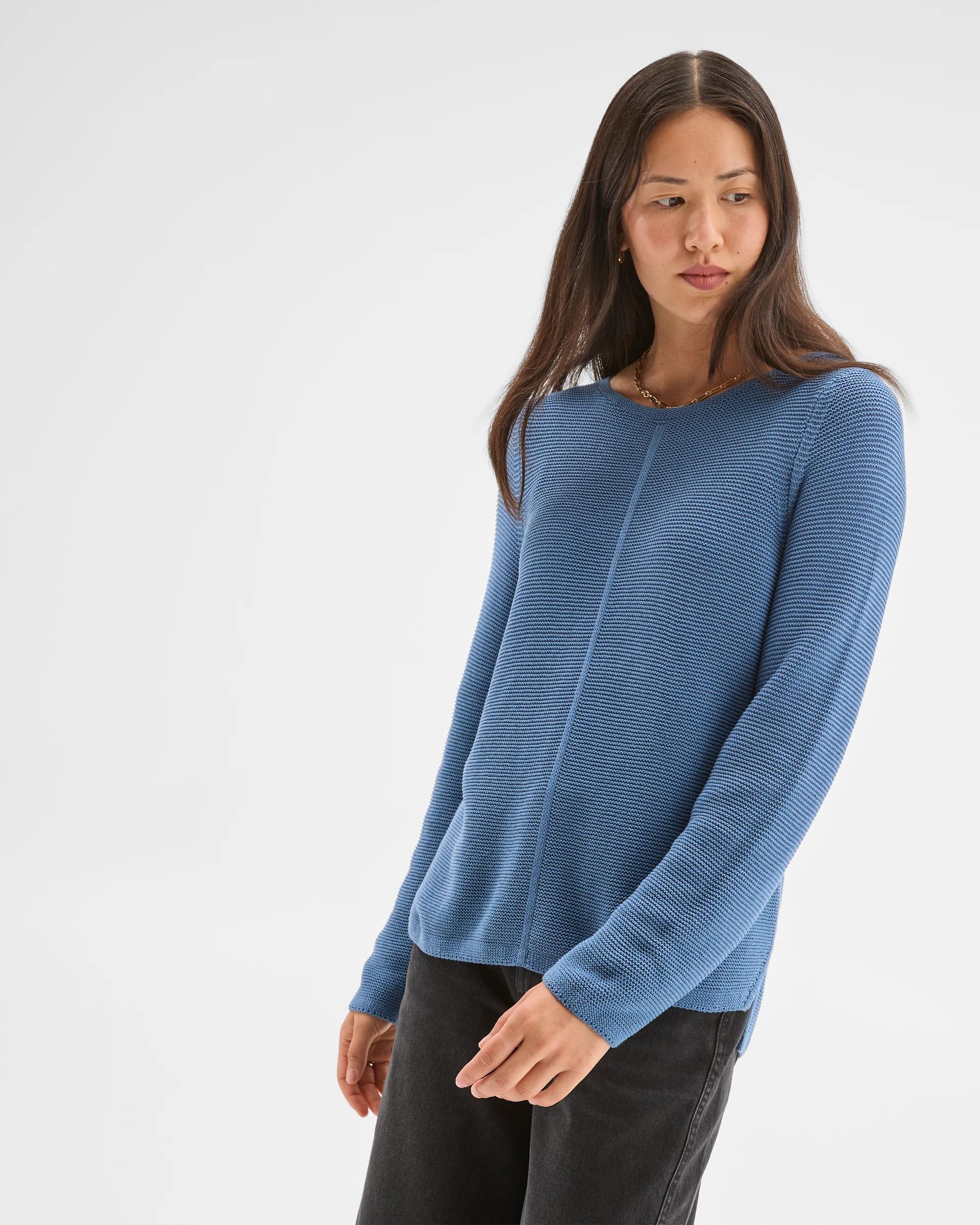 4 Target Woman Australian Cotton Blend Ottoman Twist Jumper BLUE JAY, 4 of 5