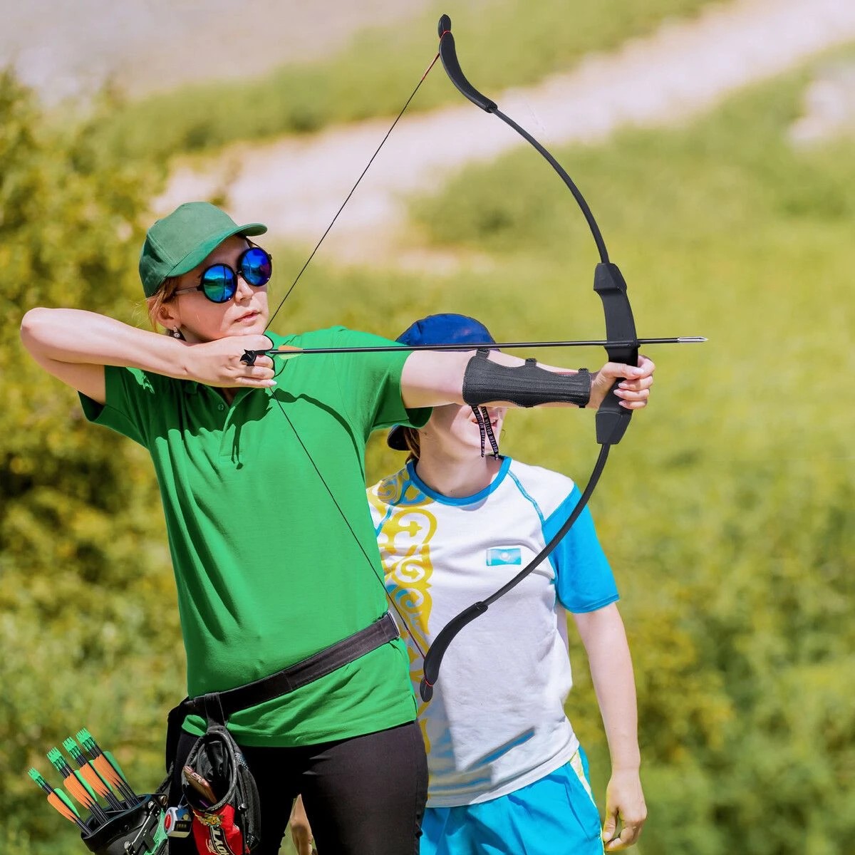 2 AUSWAY 40lbs Recurve Bow Arrow Set Sports Archery Outdoor Hunting Equipment, 2 of 3