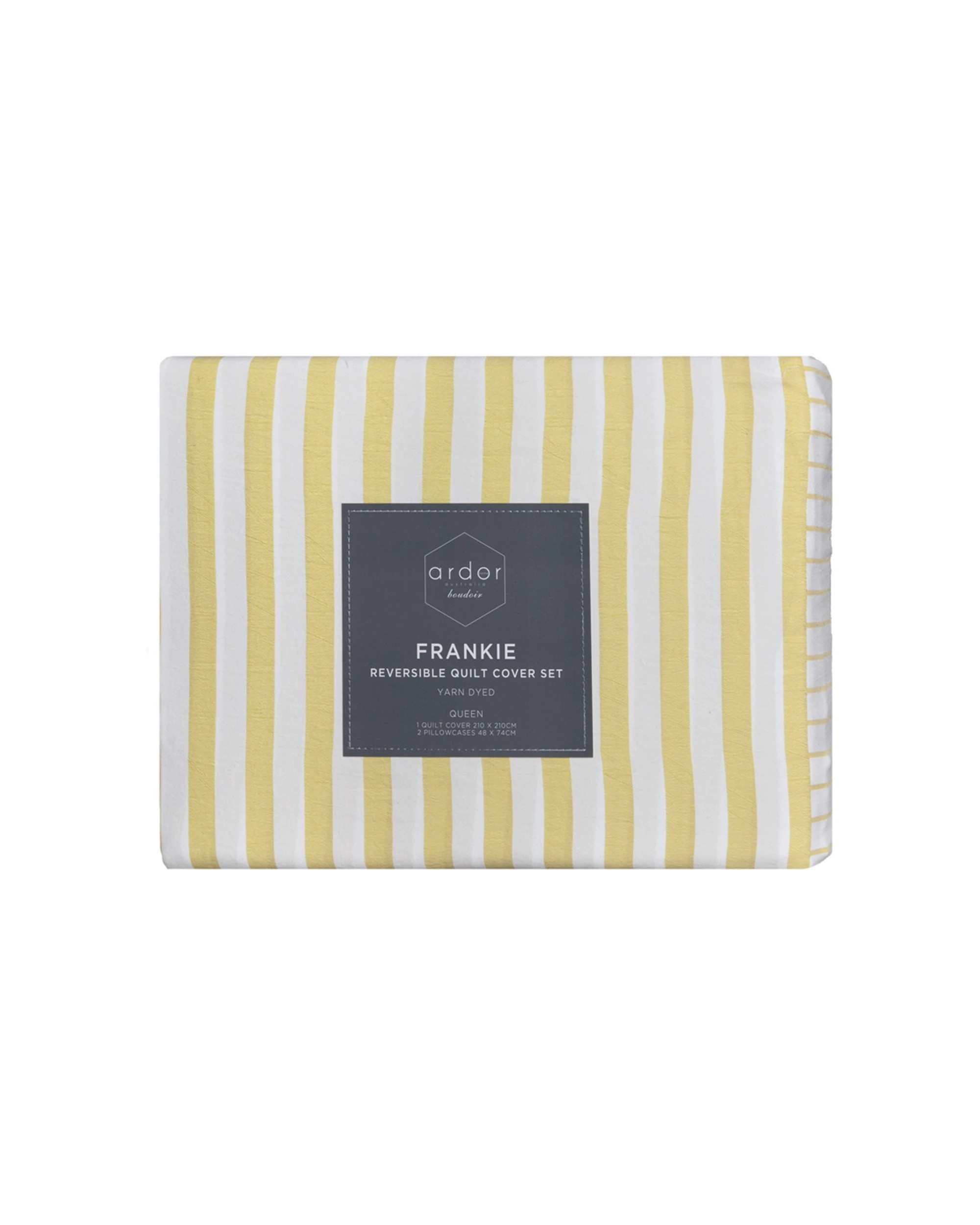 4 Ardor Boudoir Frankie Stripe Quilt Cover Set - King Bed - Yellow, 4 of 4