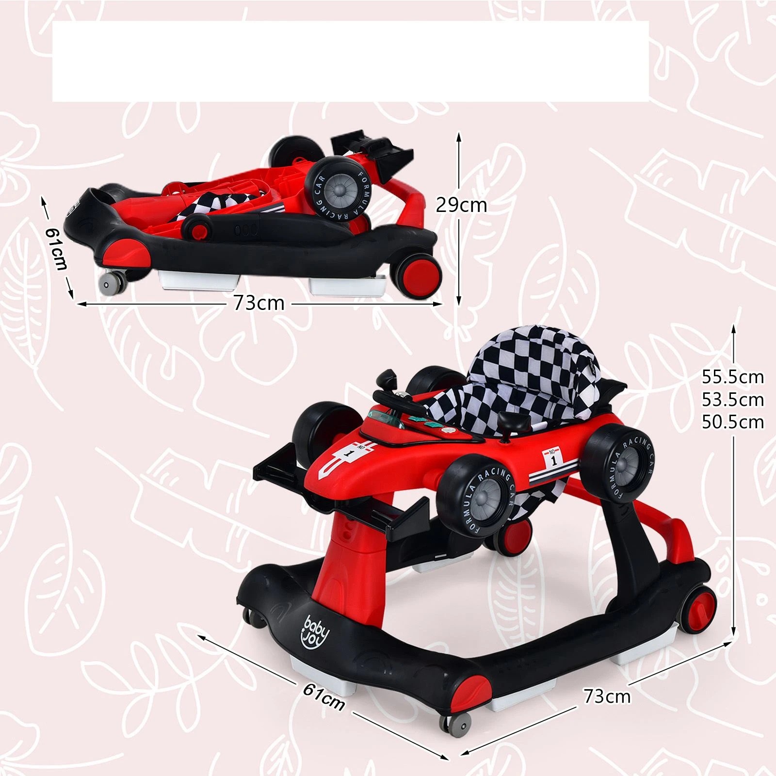 2 Costway 4-in-1 Folding Push Walker Ride on Toy, 2 of 4