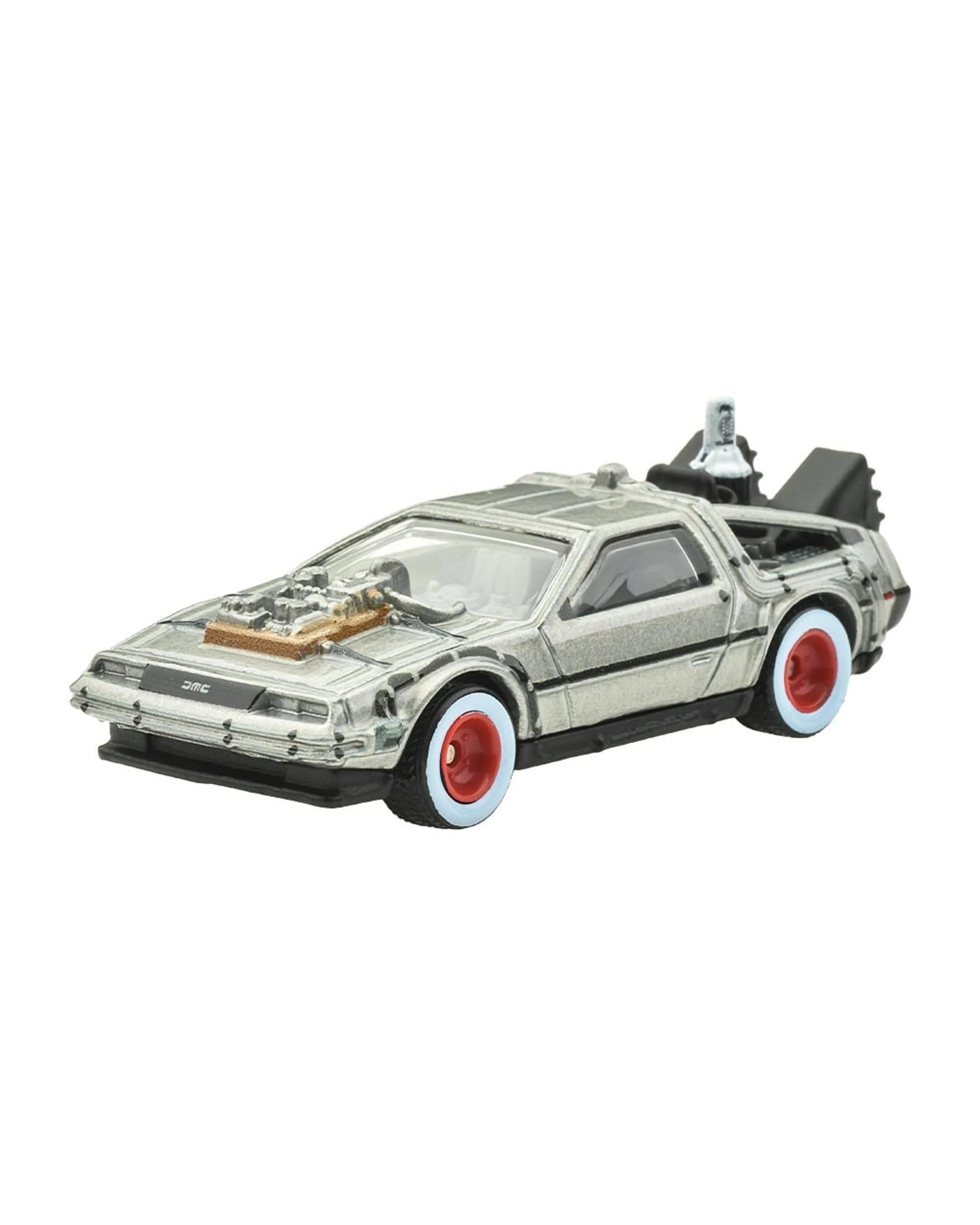 2 Hot Wheels Premium Pop Culture Back to the Future Part III Time Machine 1955 - White Rims -  Diecast Vehicle, 2 of 3