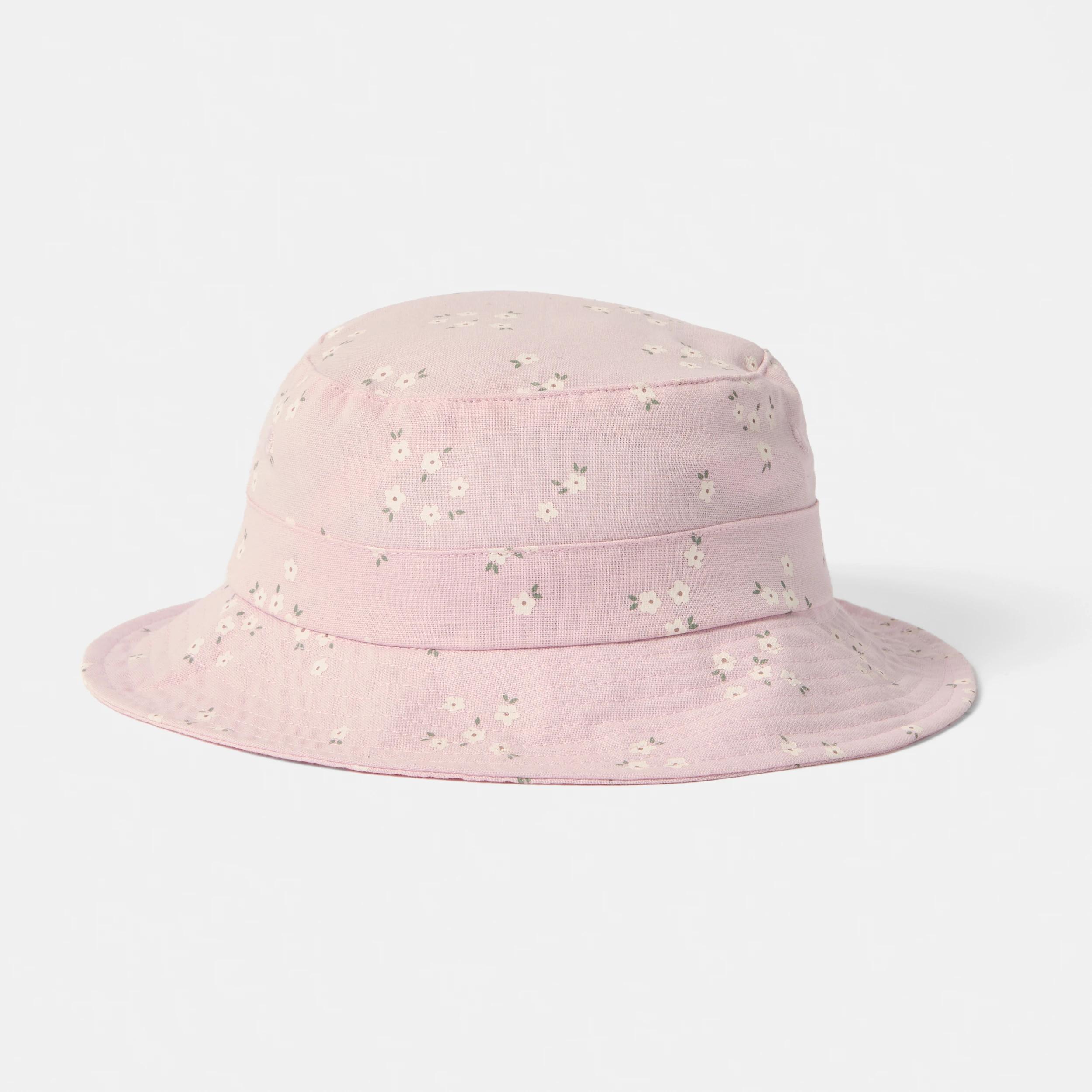 1 Wide Brim Summer Hat PINK FLORAL, 1 of 4
