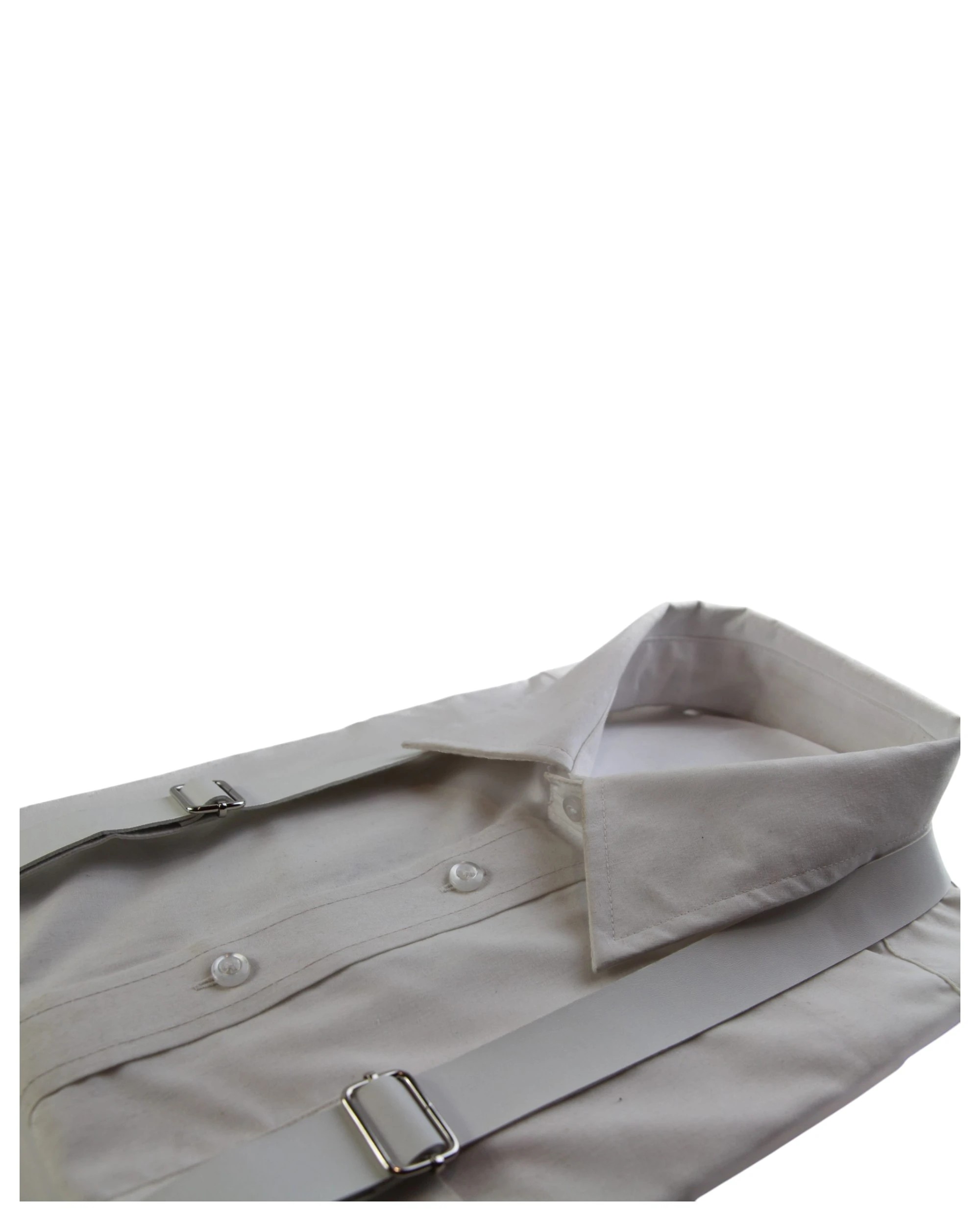 1 Zasel Boys Adjustable Faux Leather Thick Suspenders - White, 1 of 1