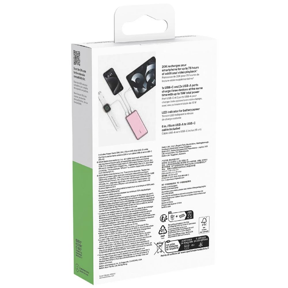 7 Belkin BoostCharge 20K 15W Powerbank Pink, 7 of 7