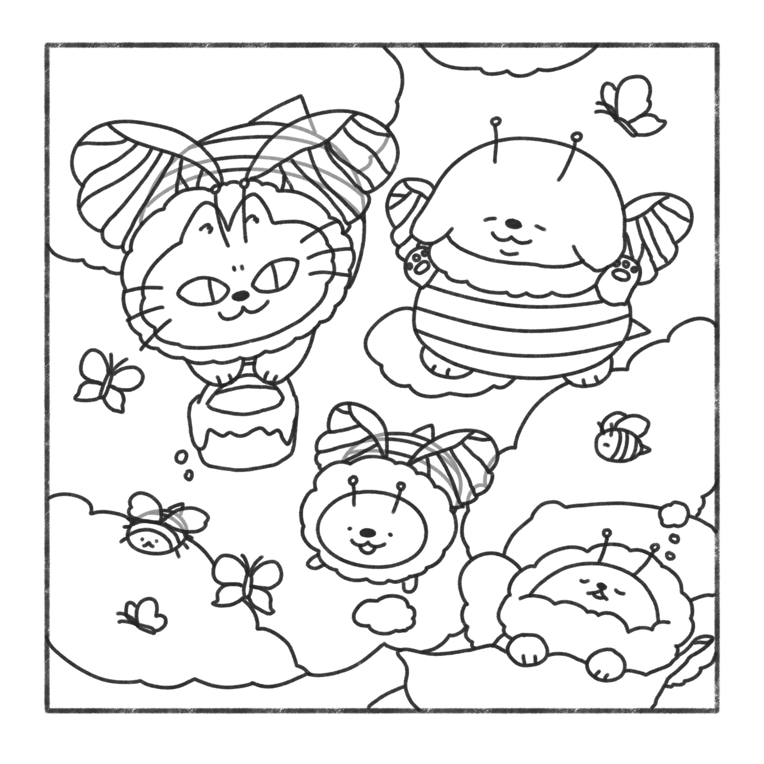 4 Cosy Cats 'n' Dogs: Cute and Relaxing Colouring Book by Cherry Lam - Book, 4 of 4