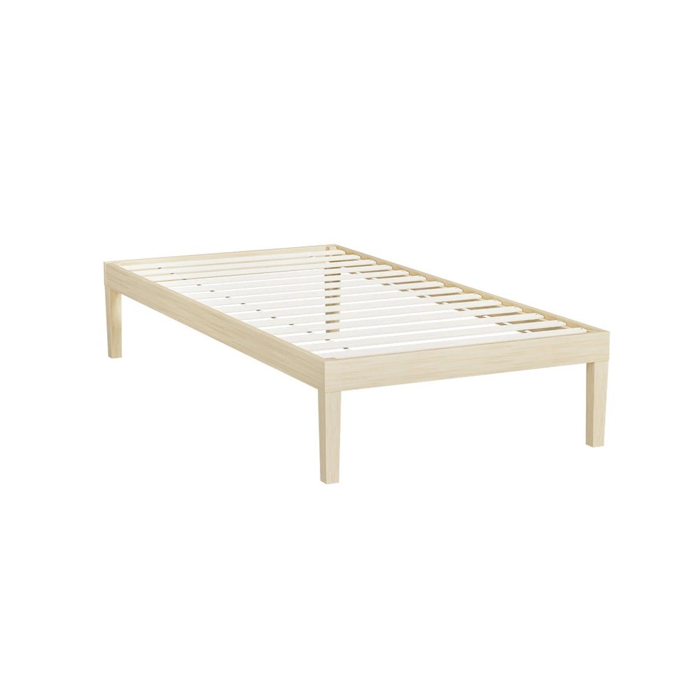 1 Artiss Bed Frame Single Size Wooden Bed Base BRUNO - Natural, 1 of 7