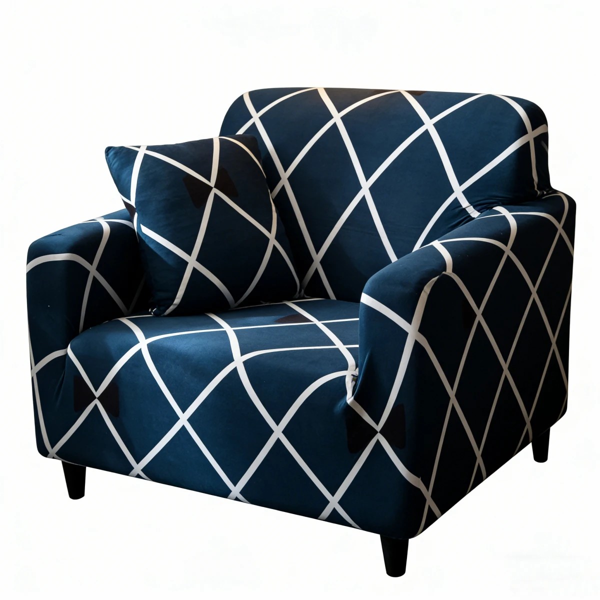 1 Advwin 1-seat Sofa Cover Chair for Couch Lounge Recliner - Black, 1 of 3