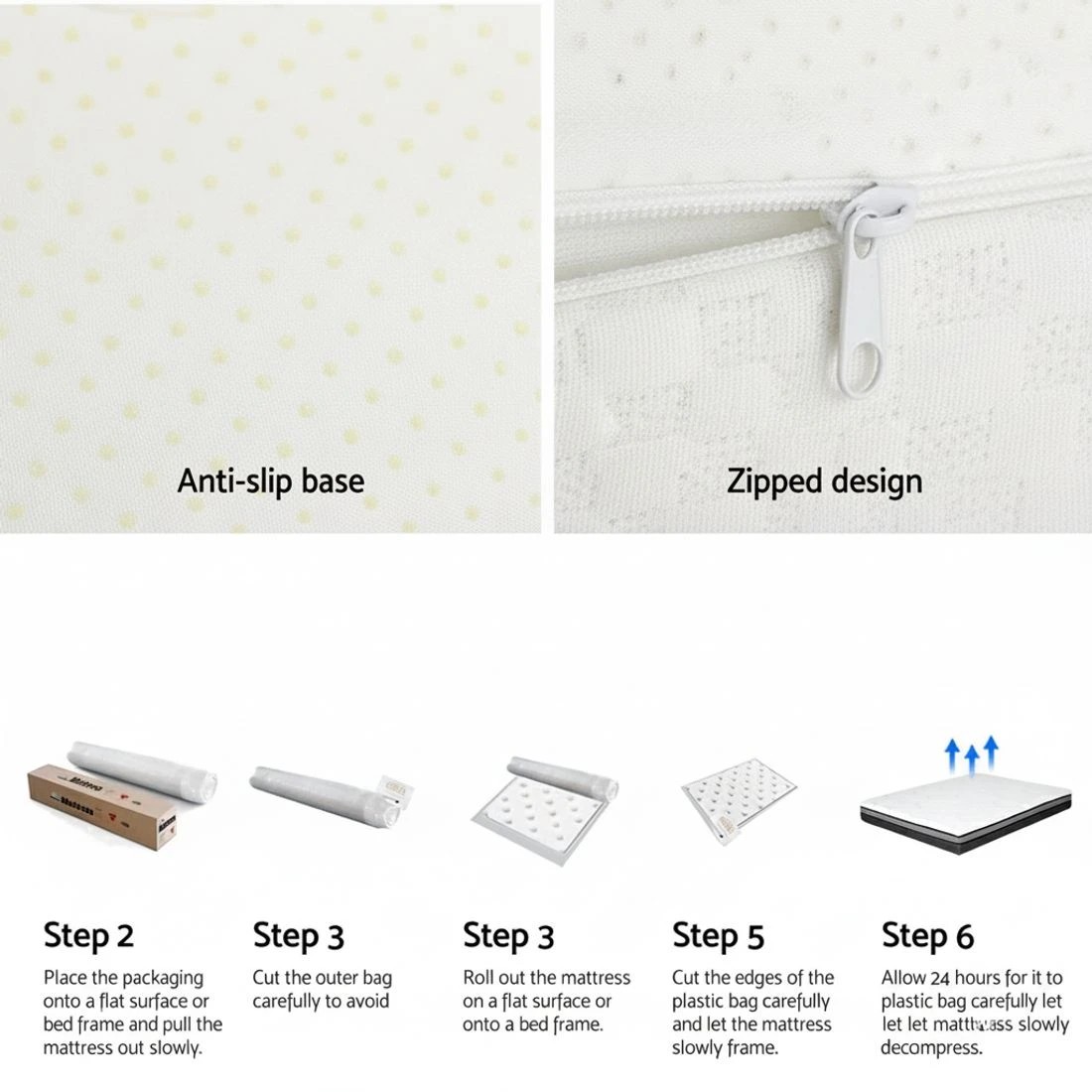 6 Giselle Bedding Memory Foam Mattress Bed Cool Gel Non Spring 25cm Double - Double Bed - Multi, 6 of 7