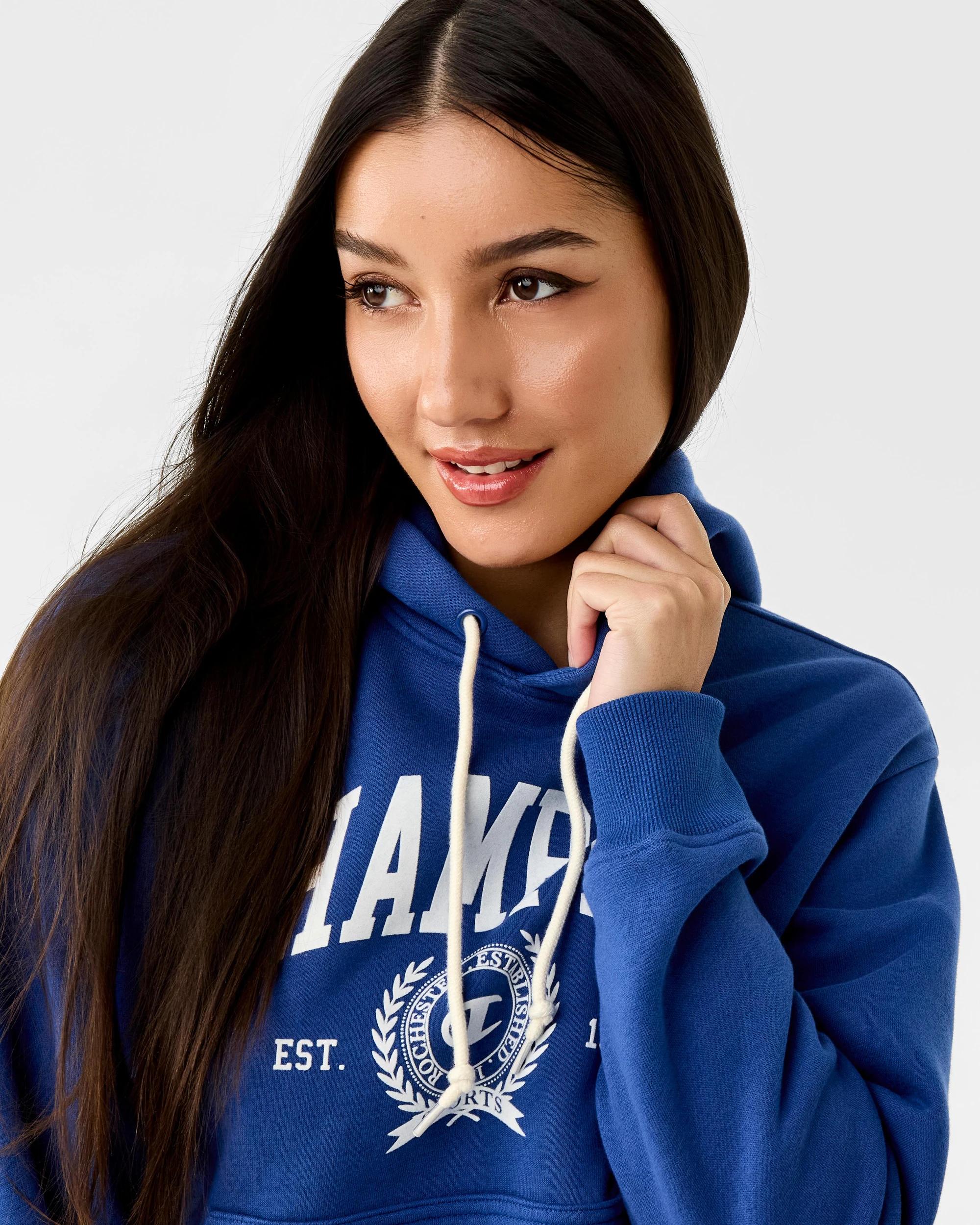 5 Champion Varsity Womens Hoodie Cobalt Blu, 5 of 9