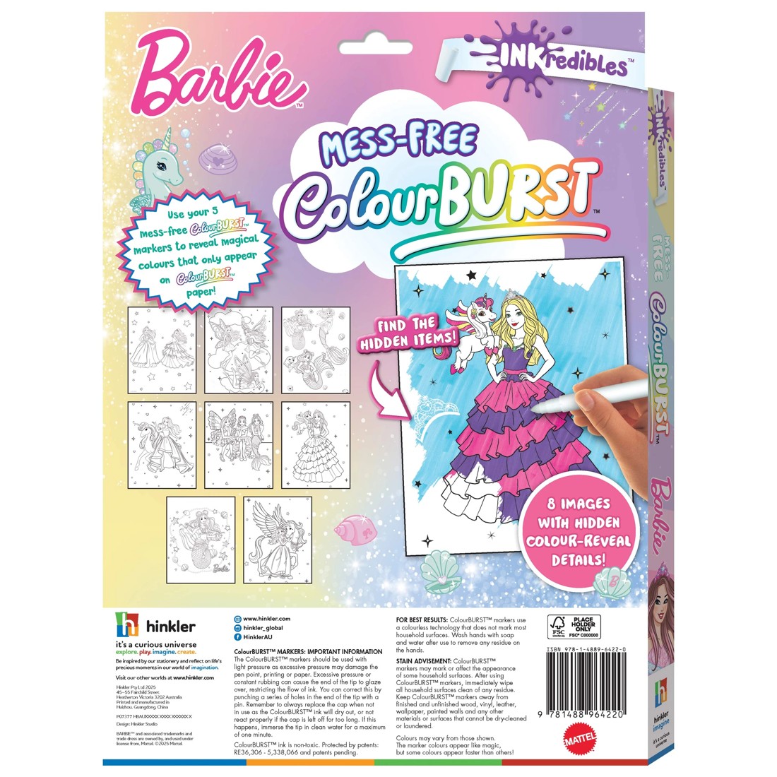 2 INKredibles Mess-Free ColourBurst Barbie Activity Kit - Book, 2 of 6