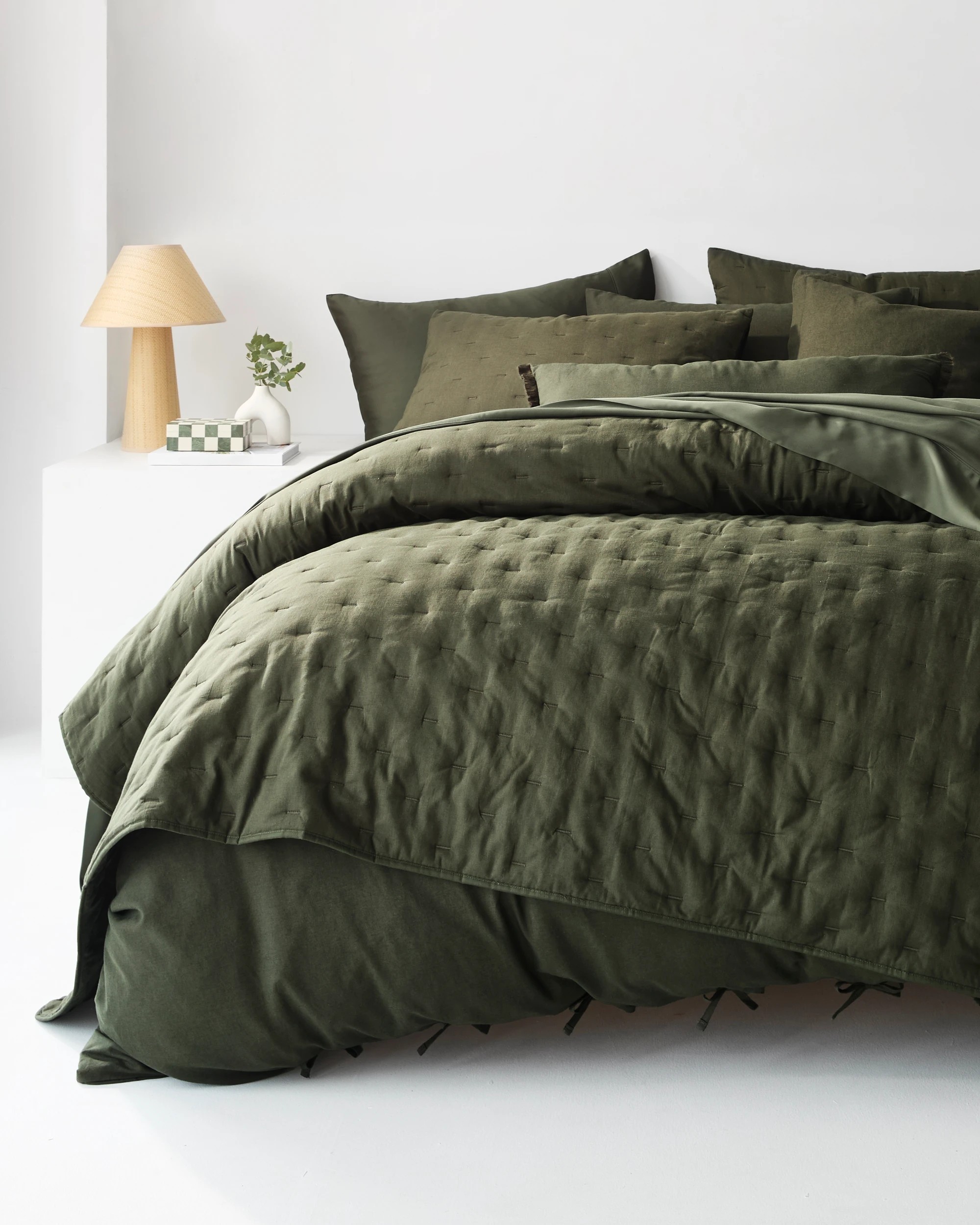 2 Target Laynie Linen/Cotton Coverlet Set - Queen Bed - Green, 2 of 7