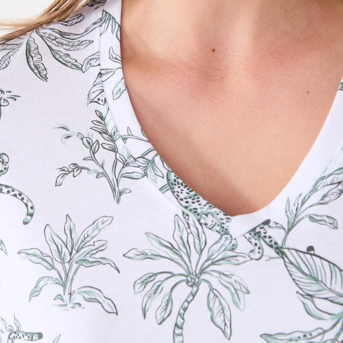 5 Short Sleeve V-Neck Nightie LEOPARDS WHITE, 5 of 5