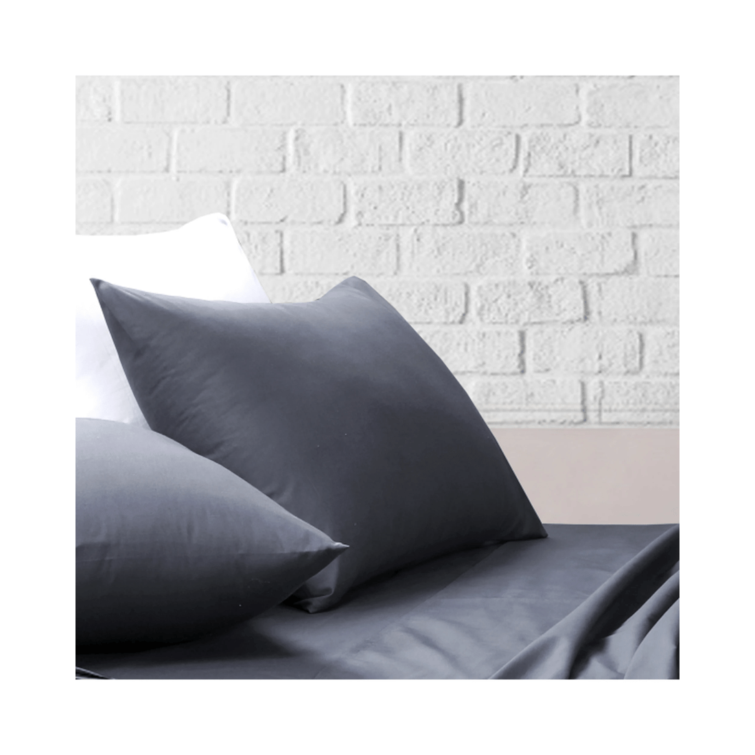 3 Amsons Charcoal Cotton-Polyester 180TC Bed Sheet Set - Fitted, Flat & Pillowcase(s)
 - Single Bed
 - charcoal, 3 of 7