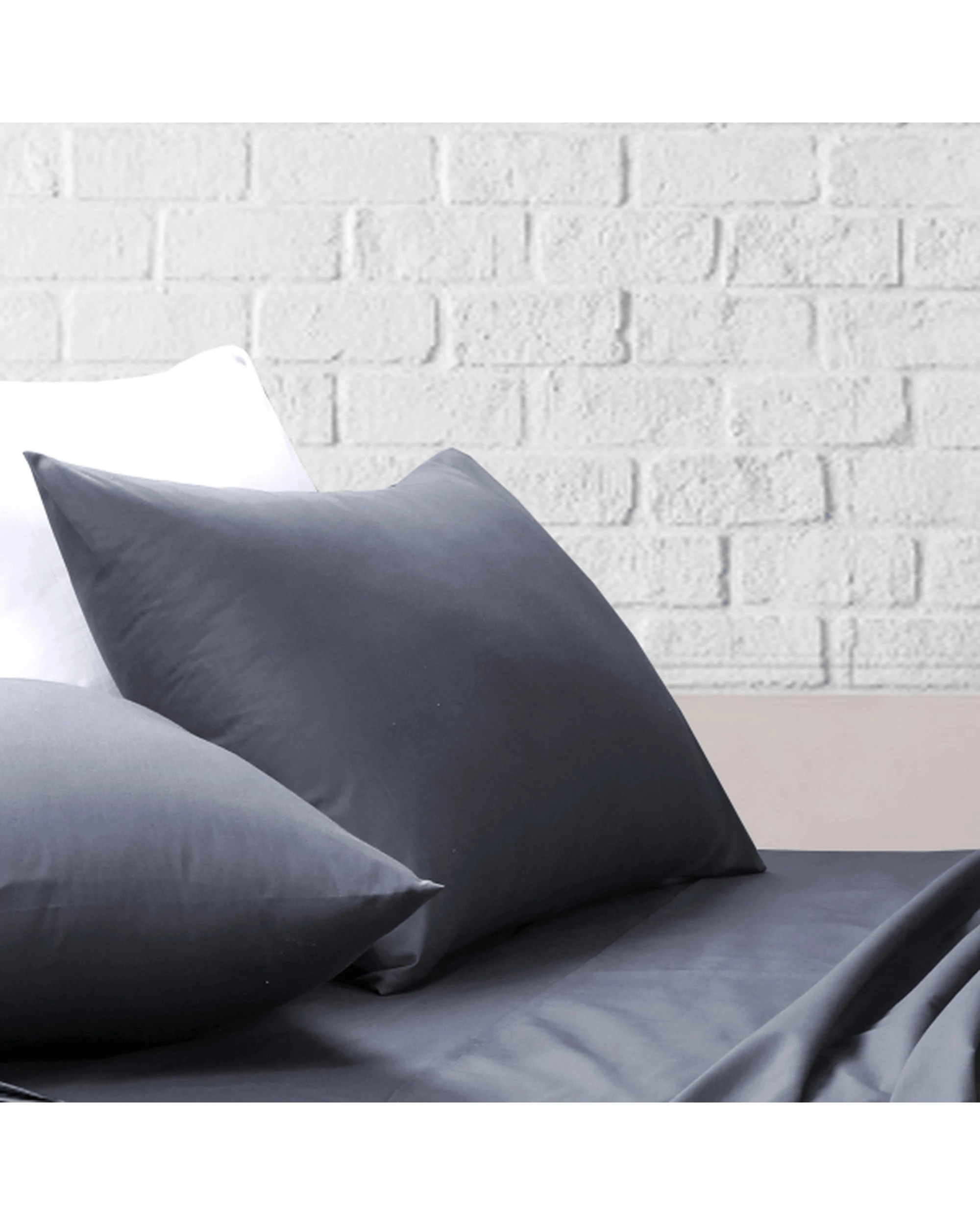 3 Amsons Bedsheets Set Flat & Fitted Sheets With Pillowcases - Single Bed - Charcoal, 3 of 7