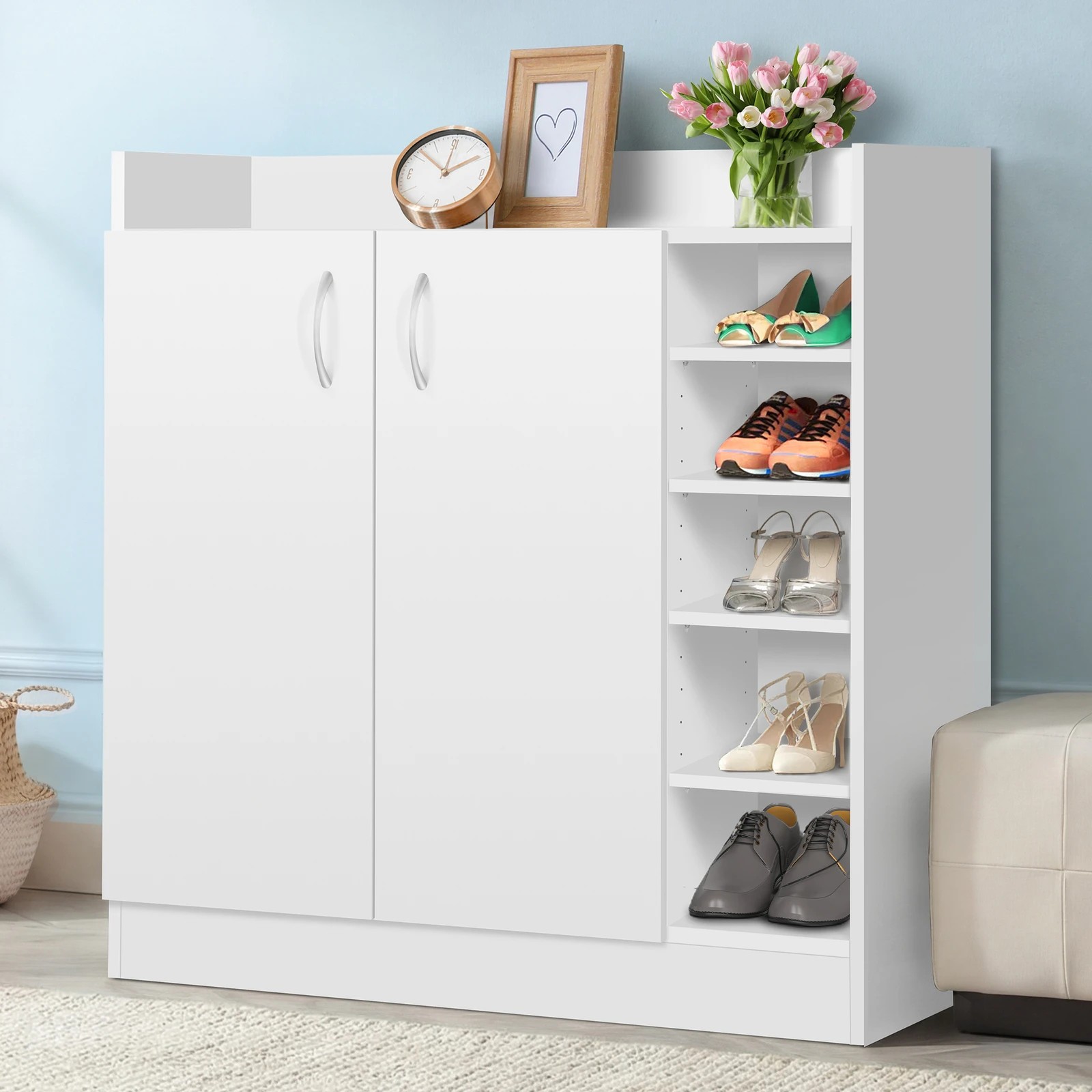 3 Alfordson Shoe Cabinet Storage Rack 21 Pairs - White, 3 of 10