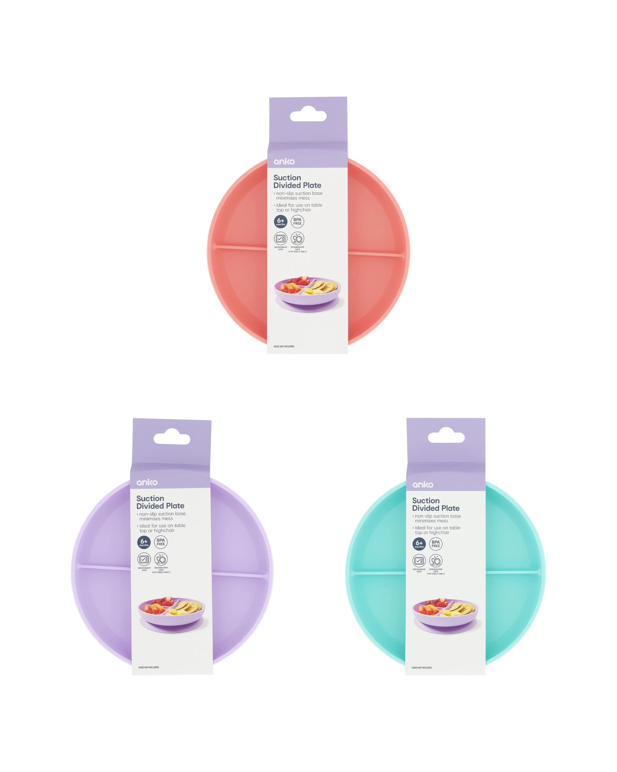 9 Suction Divided Plate - Assorted, 9 of 10