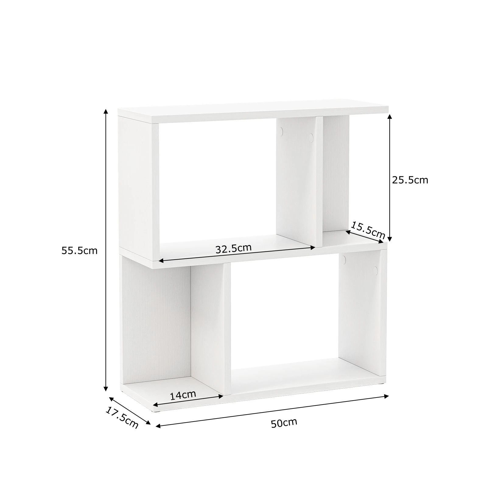 3 Costway 3-Tier Bookshelf Display Shelf for Small Space Bookcase Display Storage Rack - White, 3 of 4