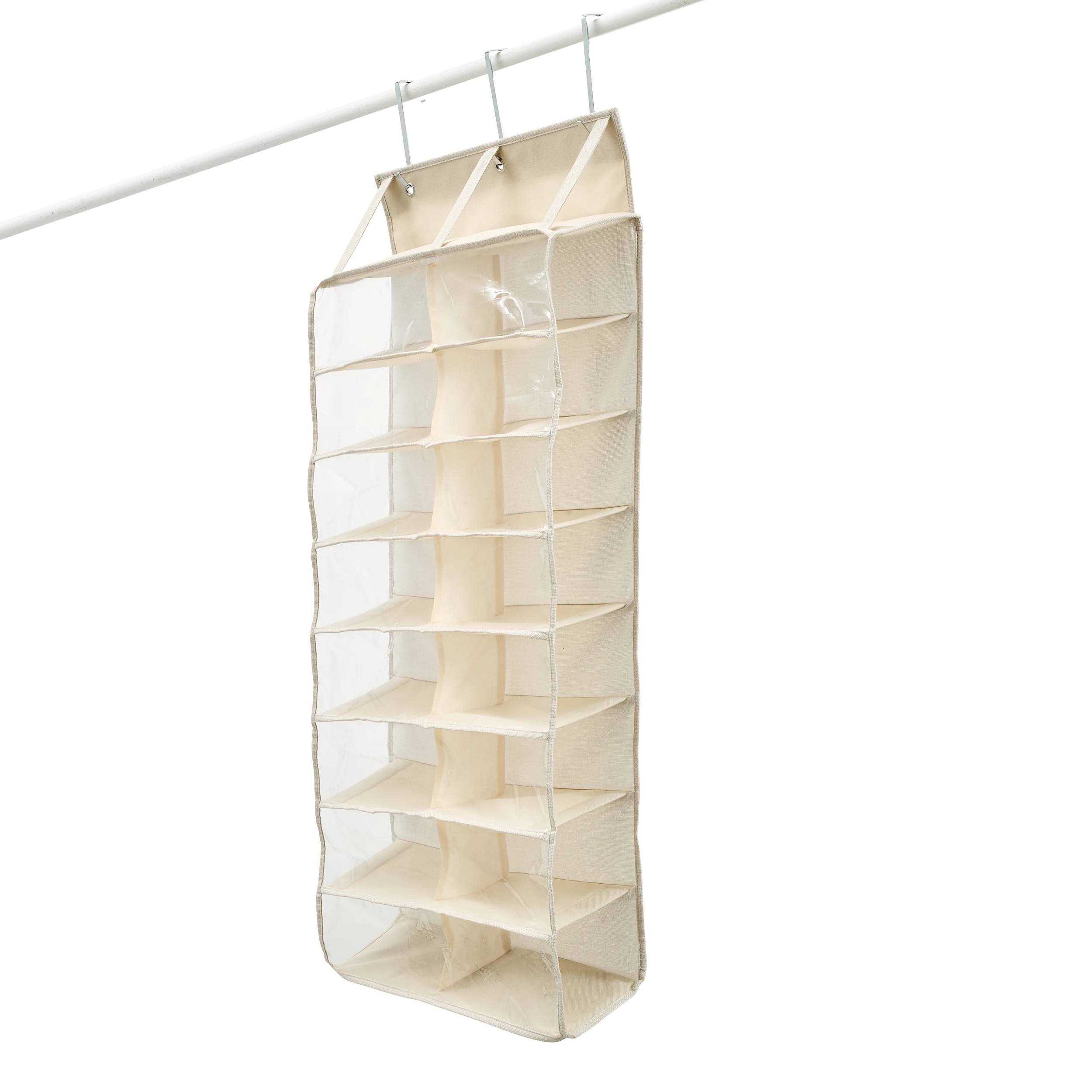 4 Linen Look 16 Pocket Hanging Shoe Storage, 4 of 6