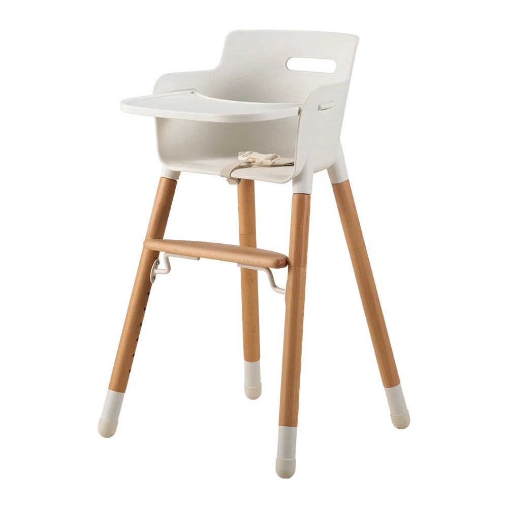 1 PlayPals Baby High Chair Feeding Seat 2 Height Modes Adjustable Footrest - White, 1 of 3