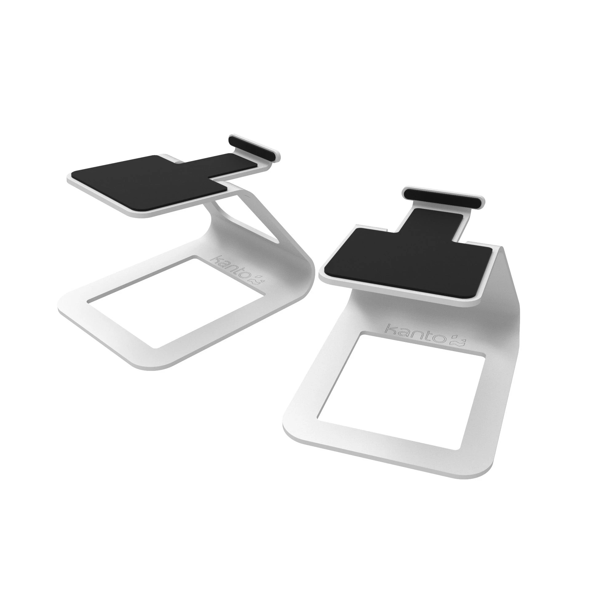 1 Kanto SE2W Elevated Desktop Speaker Stands for Small Speakers - Pair, White - White, 1 of 7