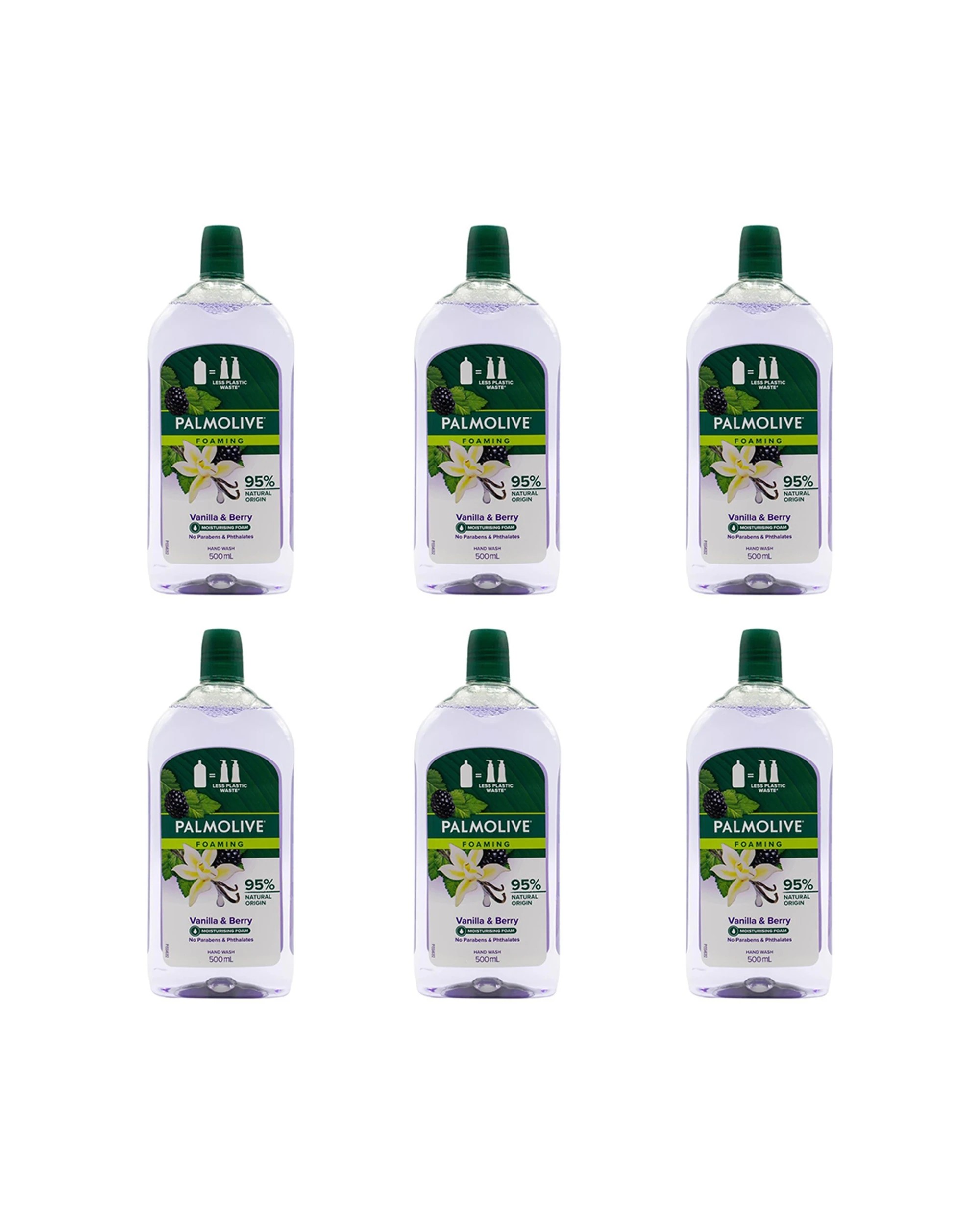 1 Palmolive 6PK Foaming Hand Wash Refill 500ml Vanilla Berry Scented - Purple, 1 of 3