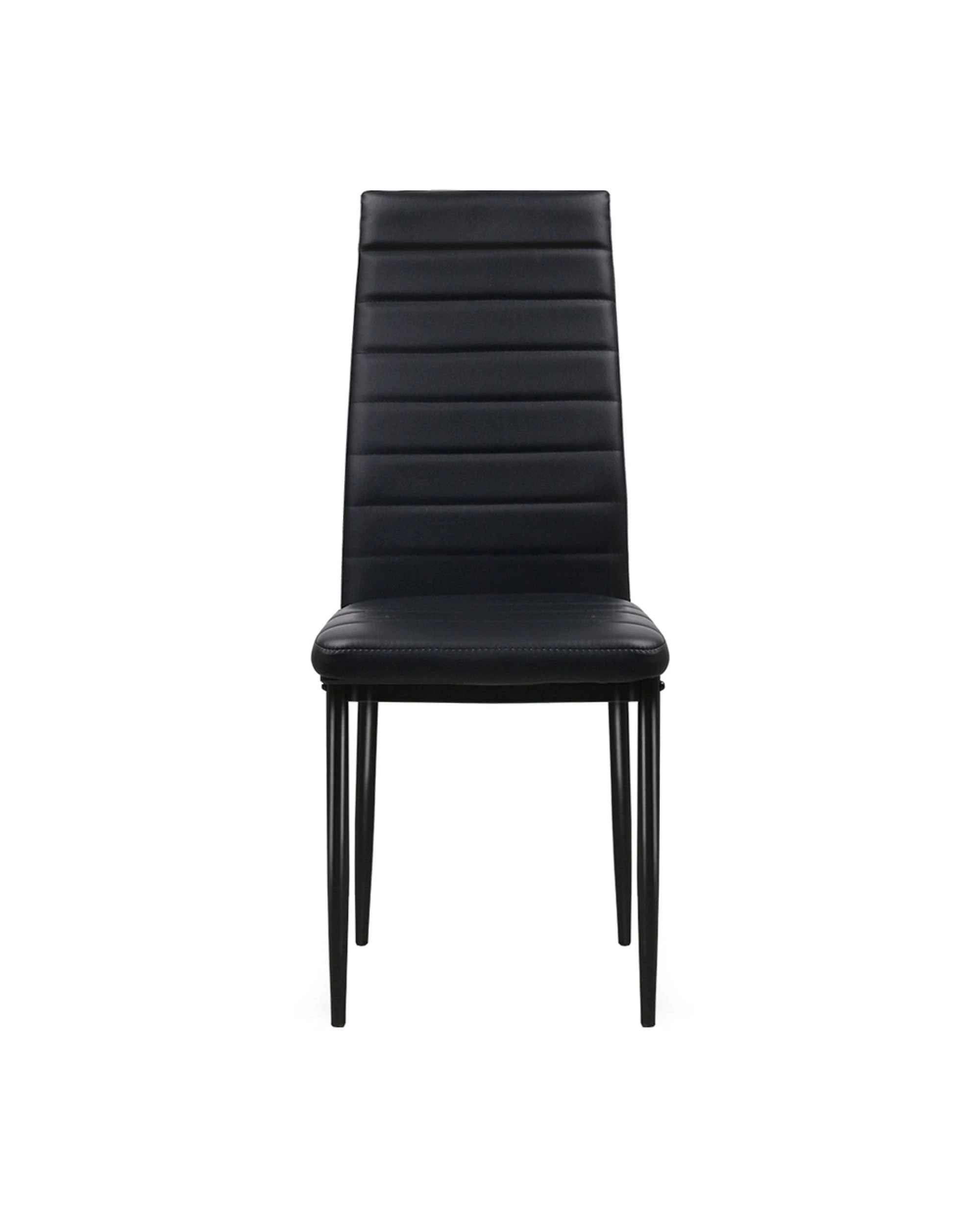 3 Artiss Dining Chairs Set Of 4 Leather Channel Tufted Black
 - Black, 3 of 3