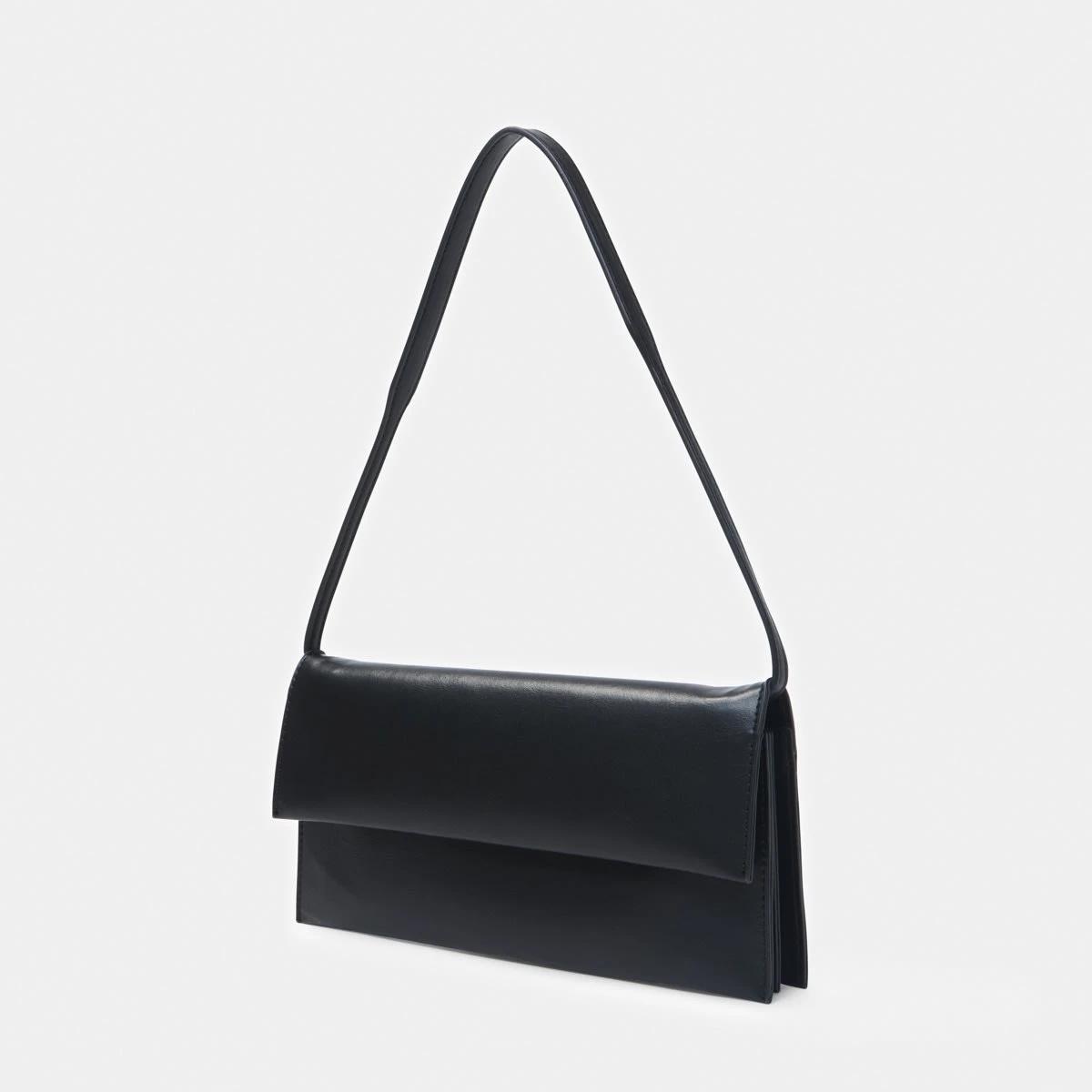 2 3 Pocket Shoulder Bag Black, 2 of 10