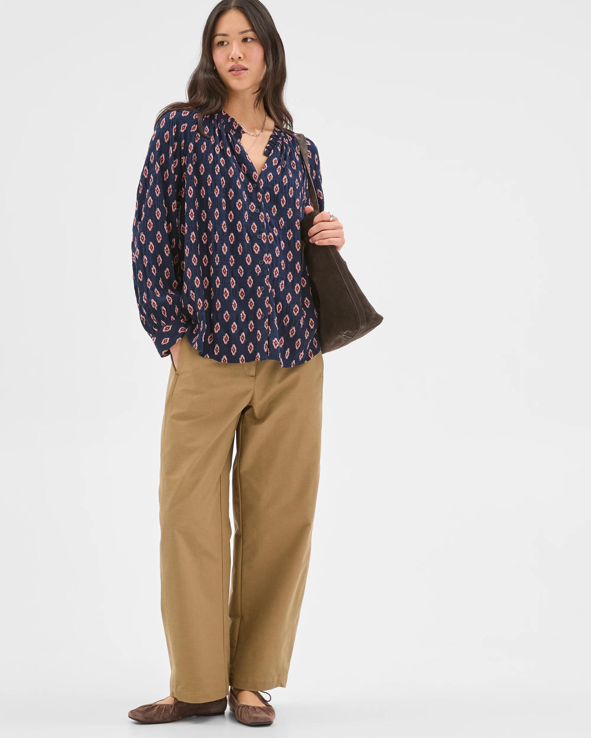 1 Target Woman Long Sleeve Romantic Blouse PRINT, 1 of 6