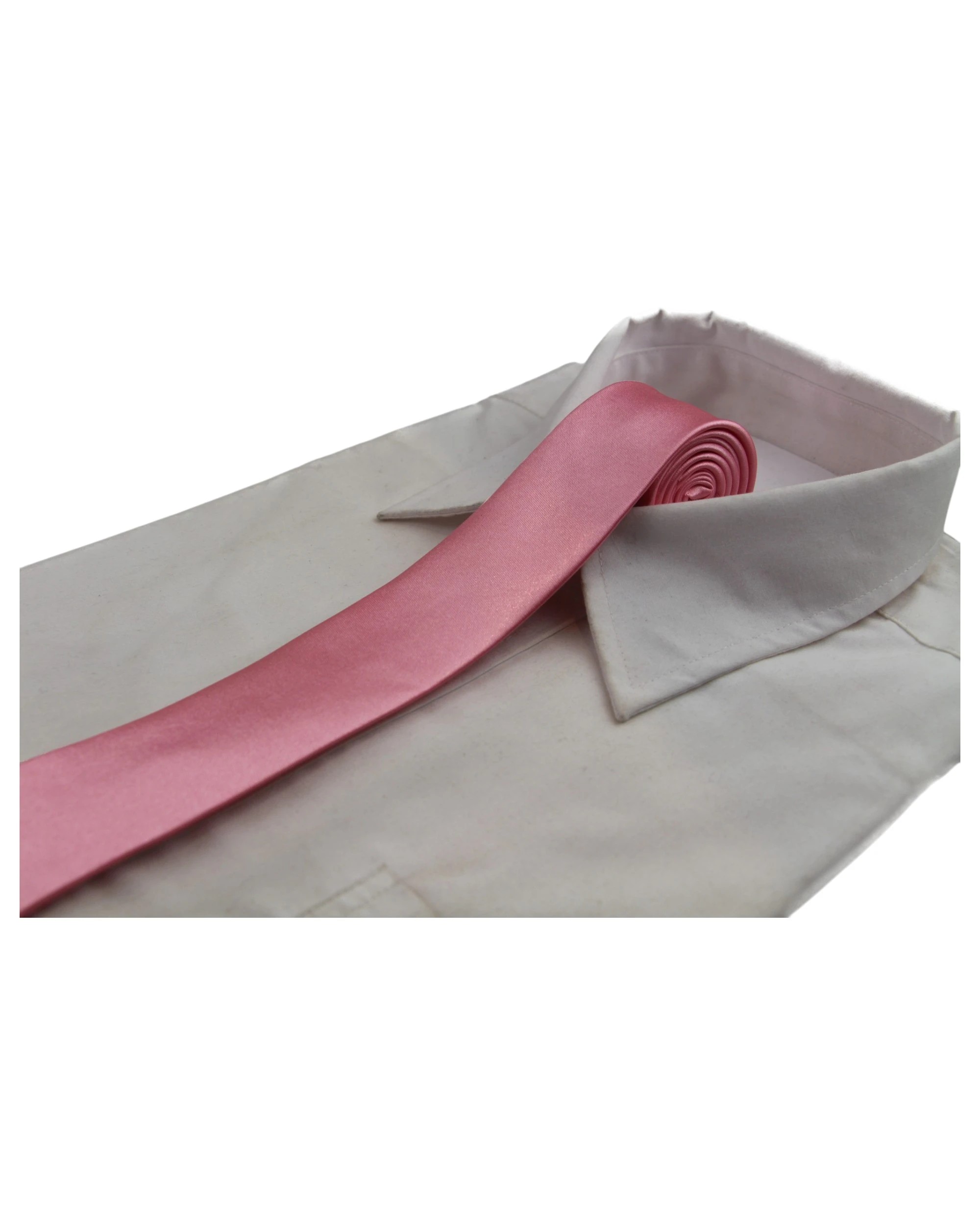 1 Zasel Mens 5cm Skinny Plain Neck Tie - Pink, 1 of 1