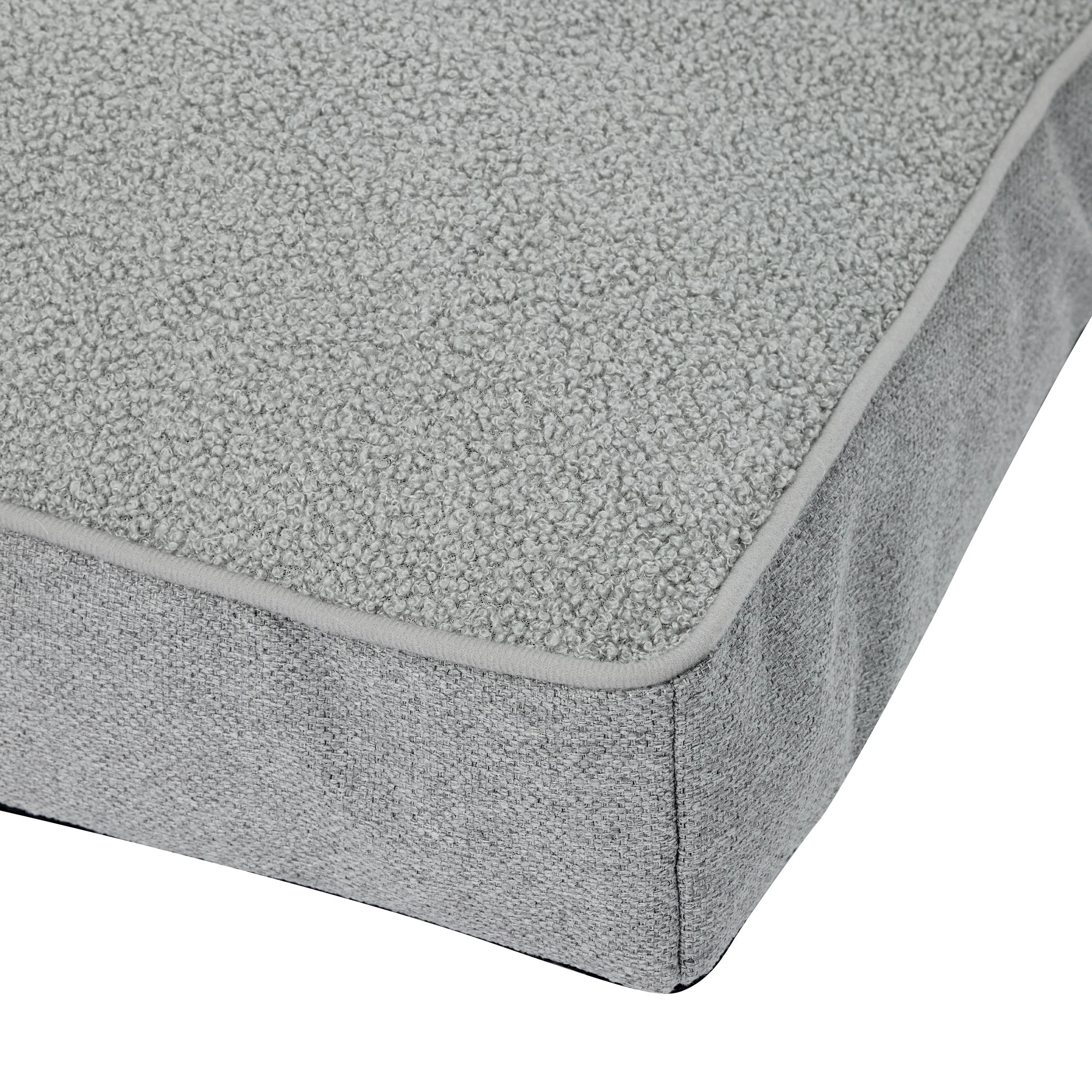 3 Pet Bed Rectangle Boucle - Large, Grey, 3 of 7