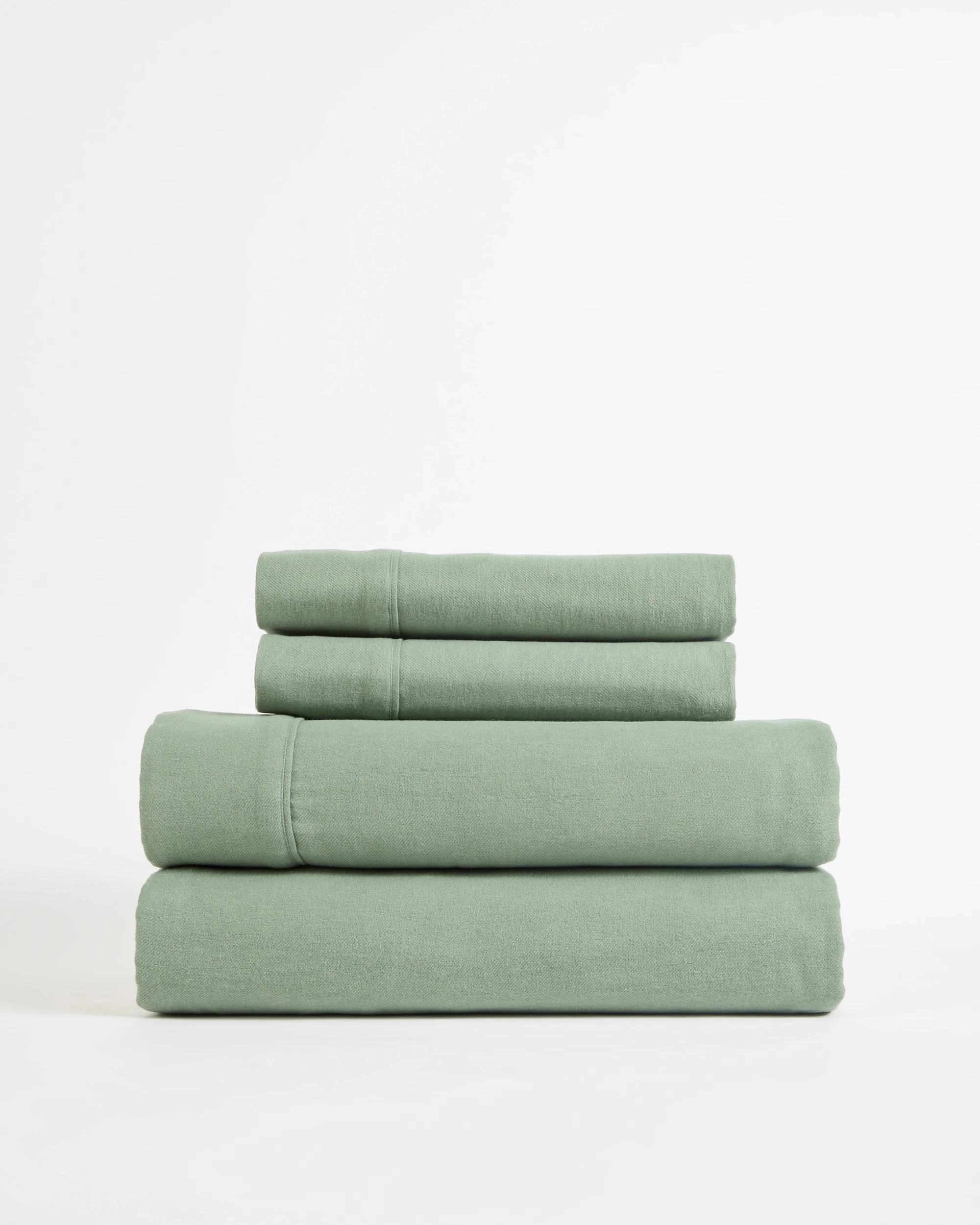 4 Target Kai Flannelette Sheet Set - Double Bed - Green, 4 of 4