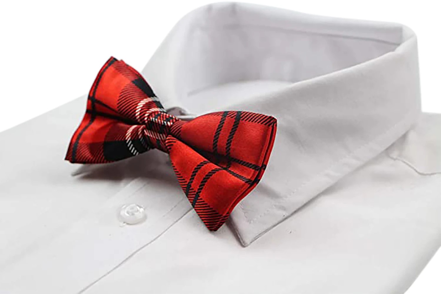 5 Zasel Mens Red And Black Plaid Patterned Bow Tie - Multi, 5 of 5