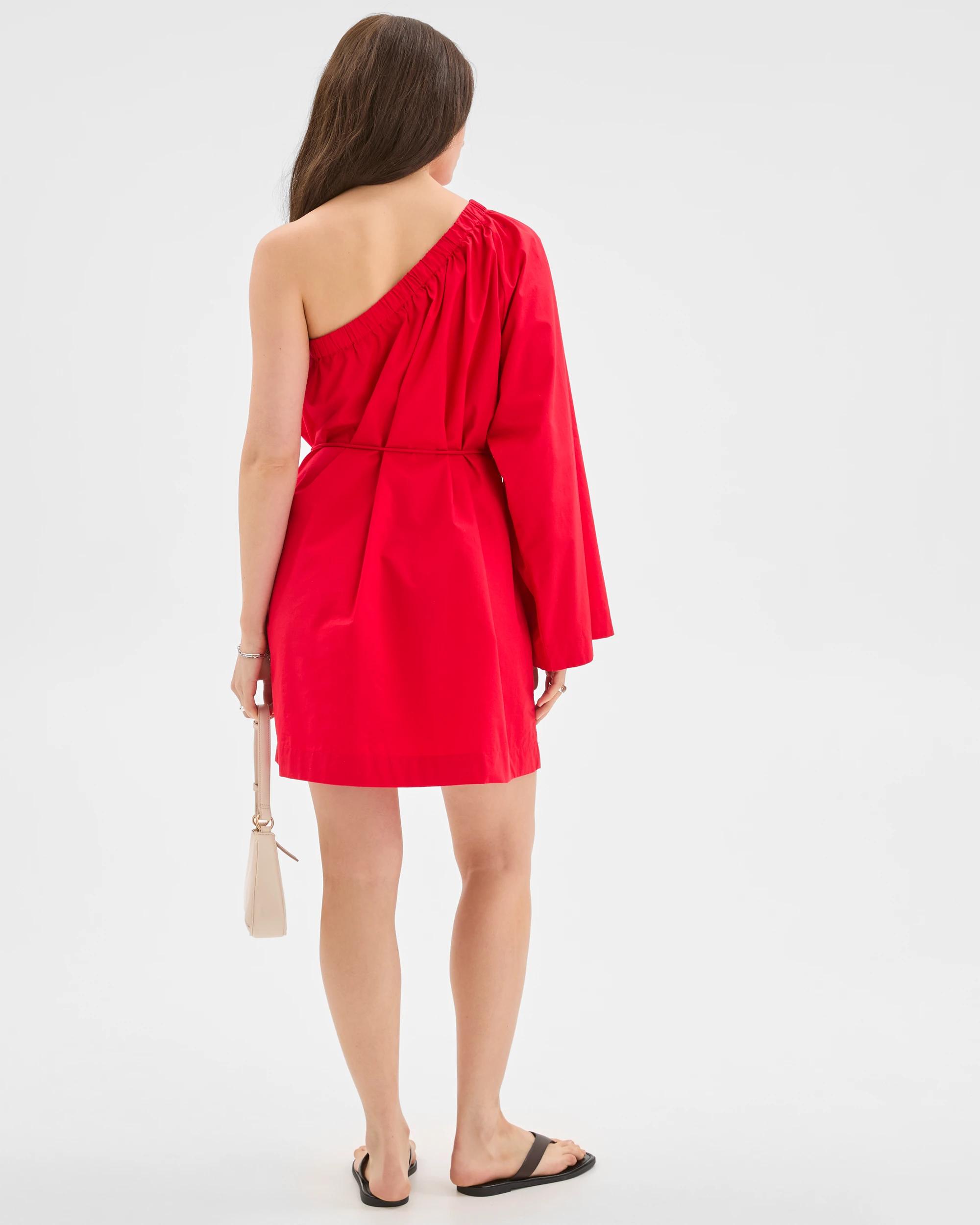 6 Lily Loves One Shoulder Dress FLAME, 6 of 6