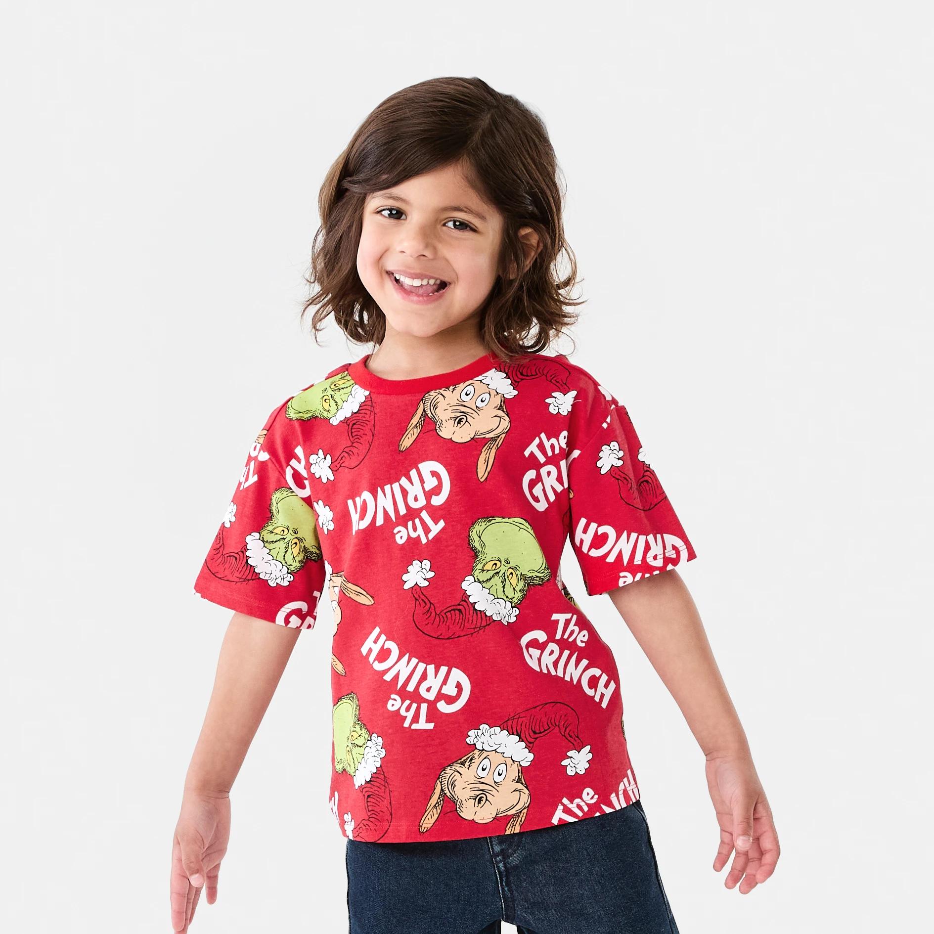 1 The Grinch License Christmas T-shirt GRINCH FAMILY KIDS PRINT AOP, 1 of 7