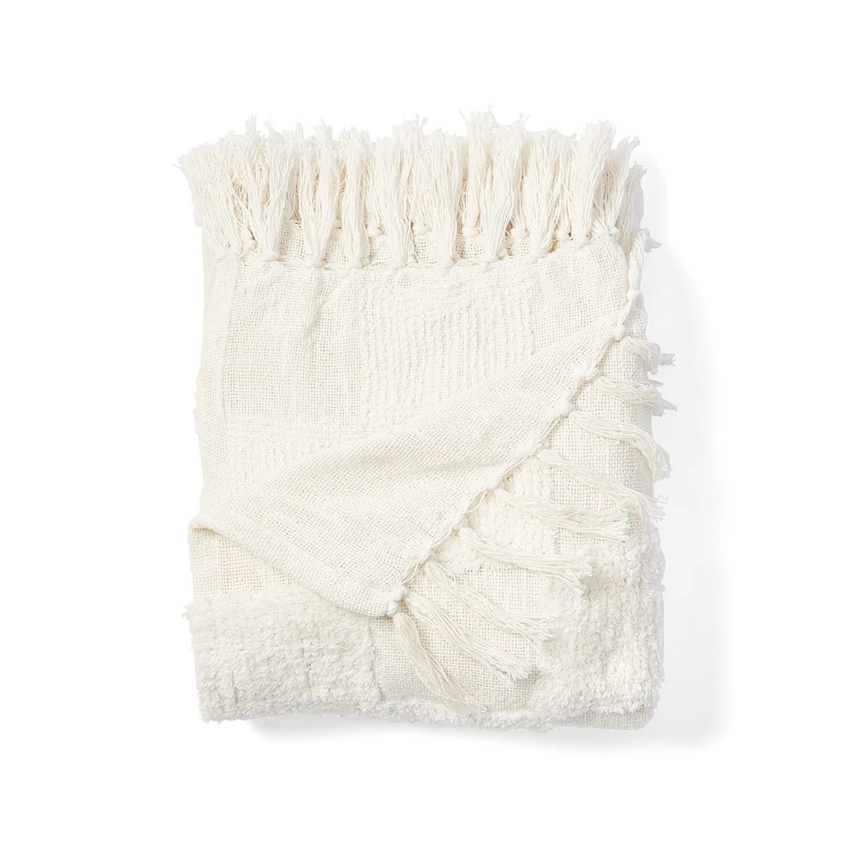 5 Tufted Check Throw - White, 5 of 7
