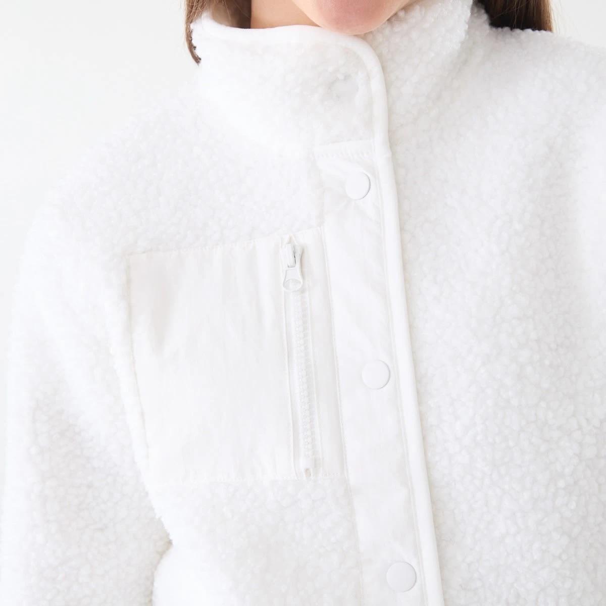 4 Teddy Fleece Jacket Snw White, 4 of 6