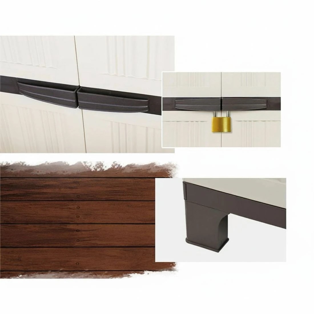 8 Gardeon Outdoor Storage Cabinet Box 173cm Lockable Cupboard Sheds Garage Adjustable - Beige, 8 of 10