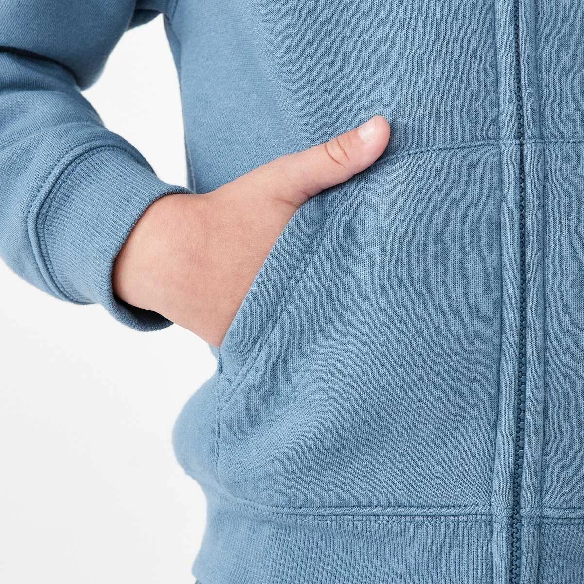 6 Plain Zip Through Hoodie Copen Blue, 6 of 10