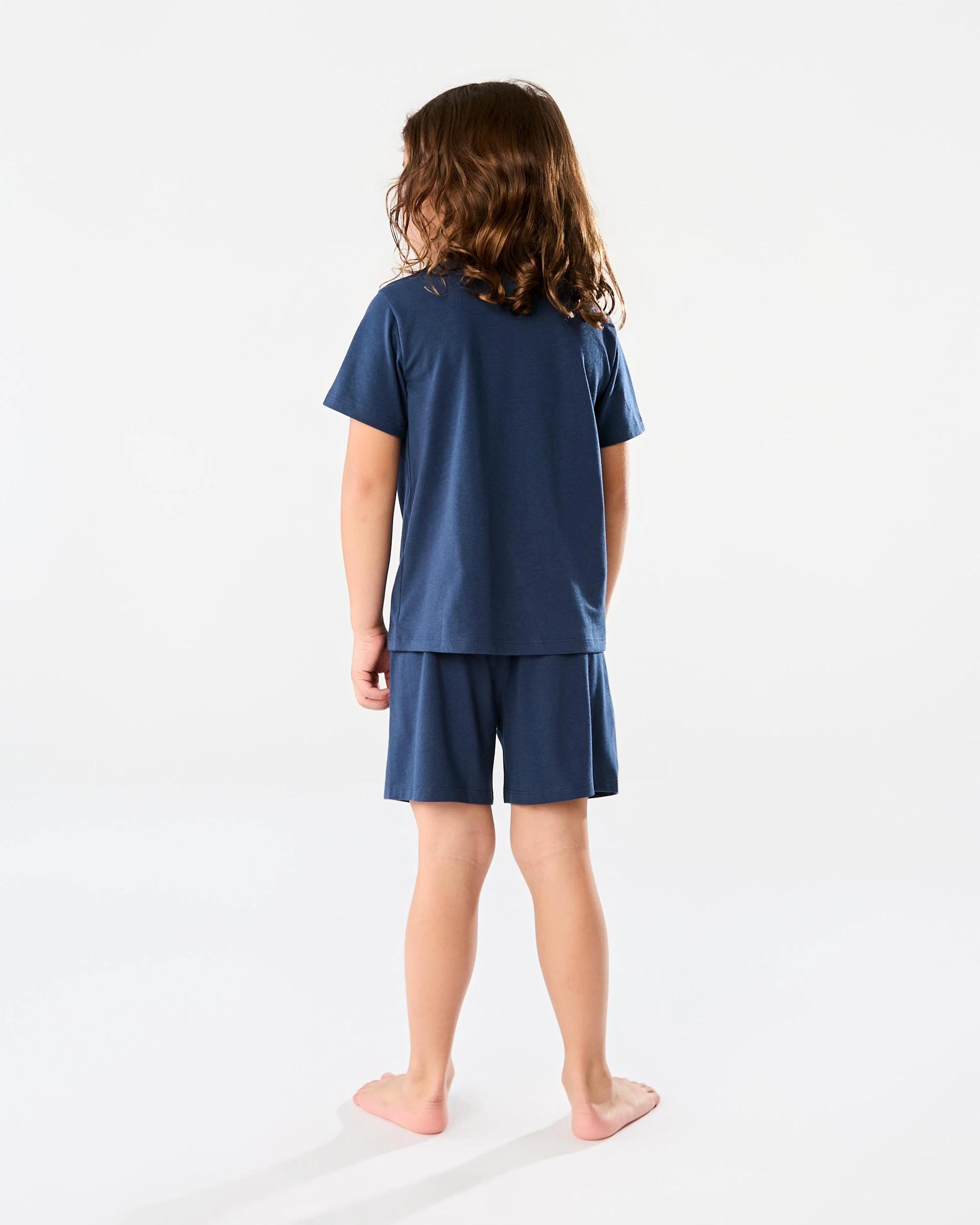 2 Short Sleeve Knit Pyjama Set Nvy Tiger, 2 of 9