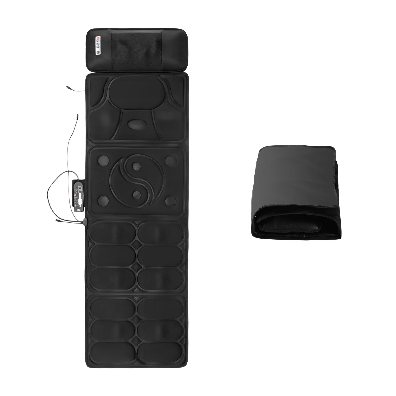 6 HOMASA Full Body Massage Mat Pillow Electric Heating Pad Neck Shoulder Back Hip Leg Massager Shiatsu Relax 10 Vibration, 6 of 8