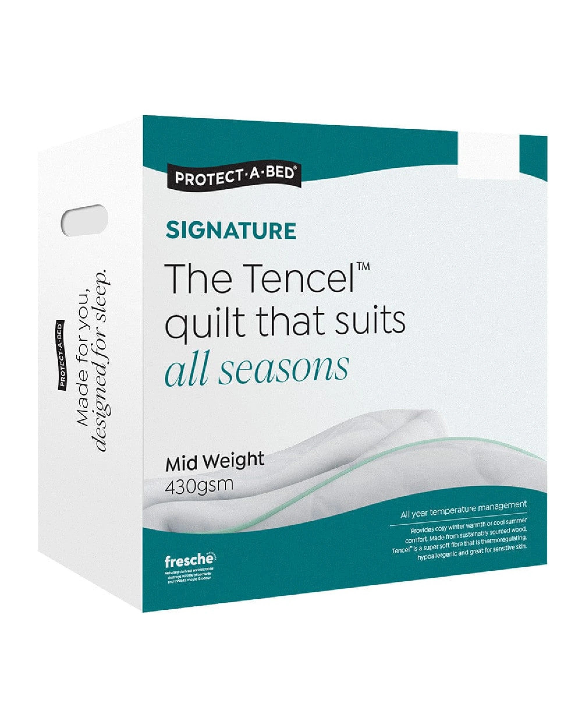 1 Protect A Bed Luxia Tencel Quilt Mid Weight (Fresche) 430Gsm - Double Bed - White, 1 of 5