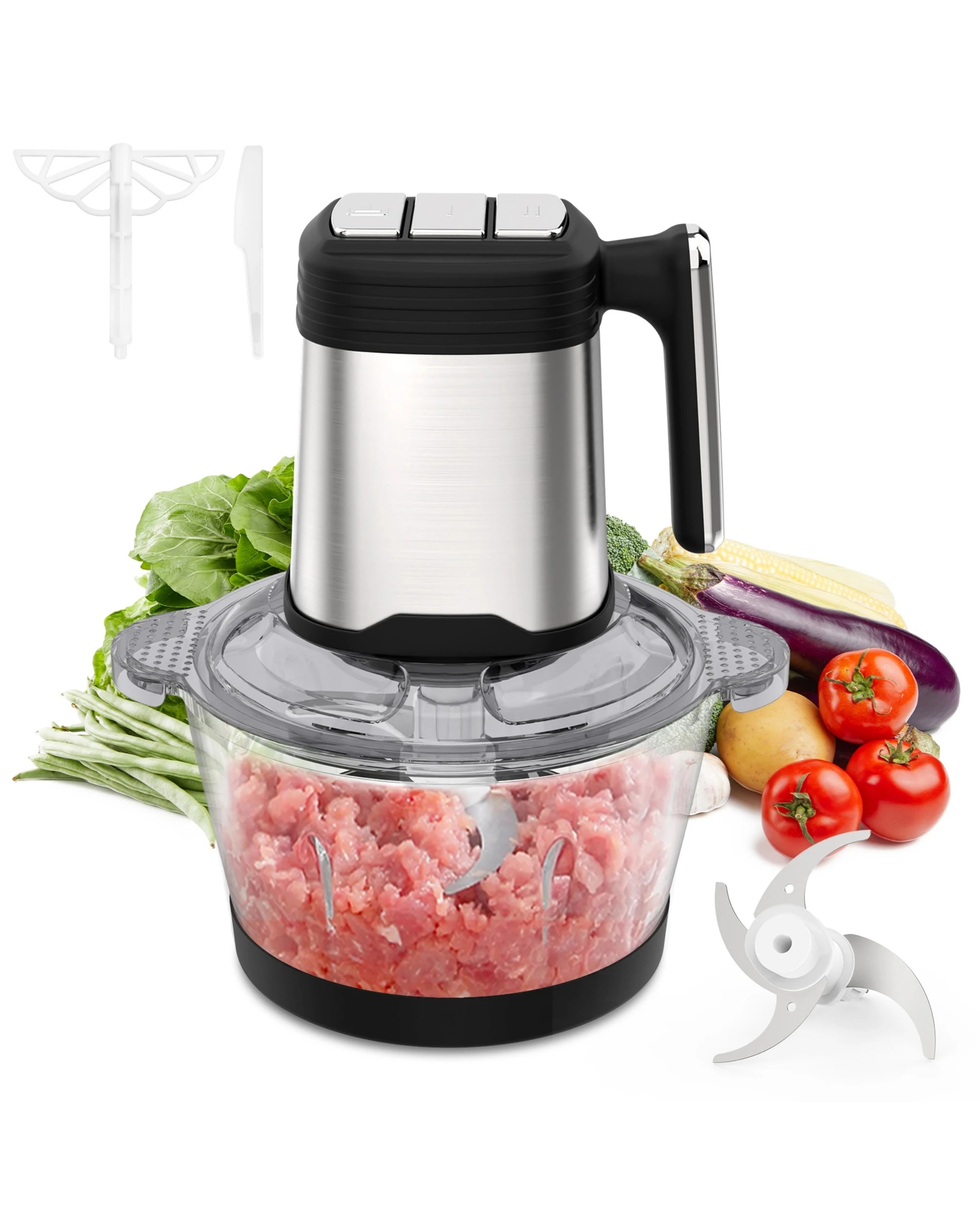 1 Advwin Food Processor, 2L Compact Meat Grinder & Food Choppe , Multi Kitchen Food Mixer, 1 of 1