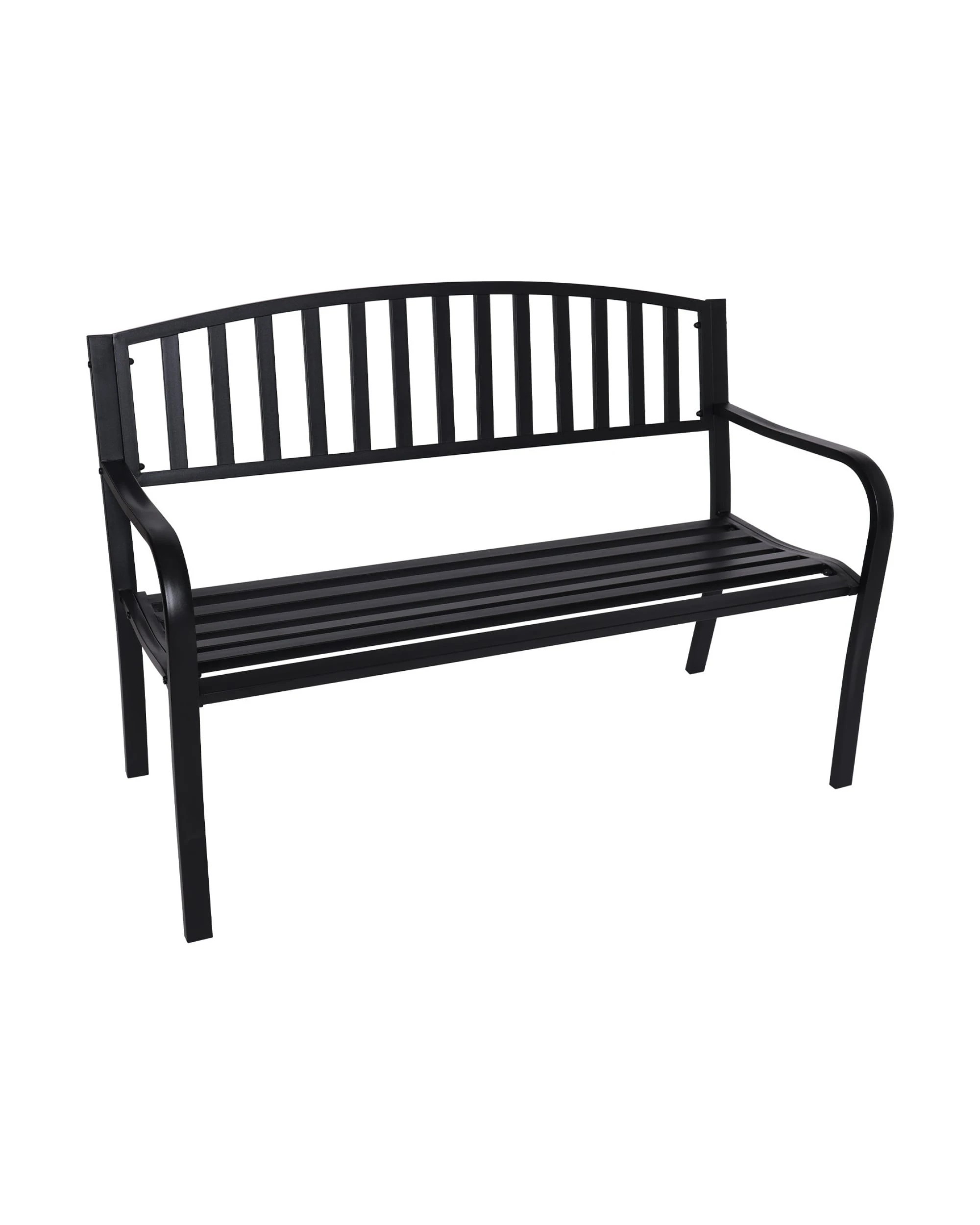 1 Wallaroo Steel Outdoor 2 to 3 Seater Garden Bench Rust Resistant Cast Iron 300kg Capacity - Black, 1 of 10