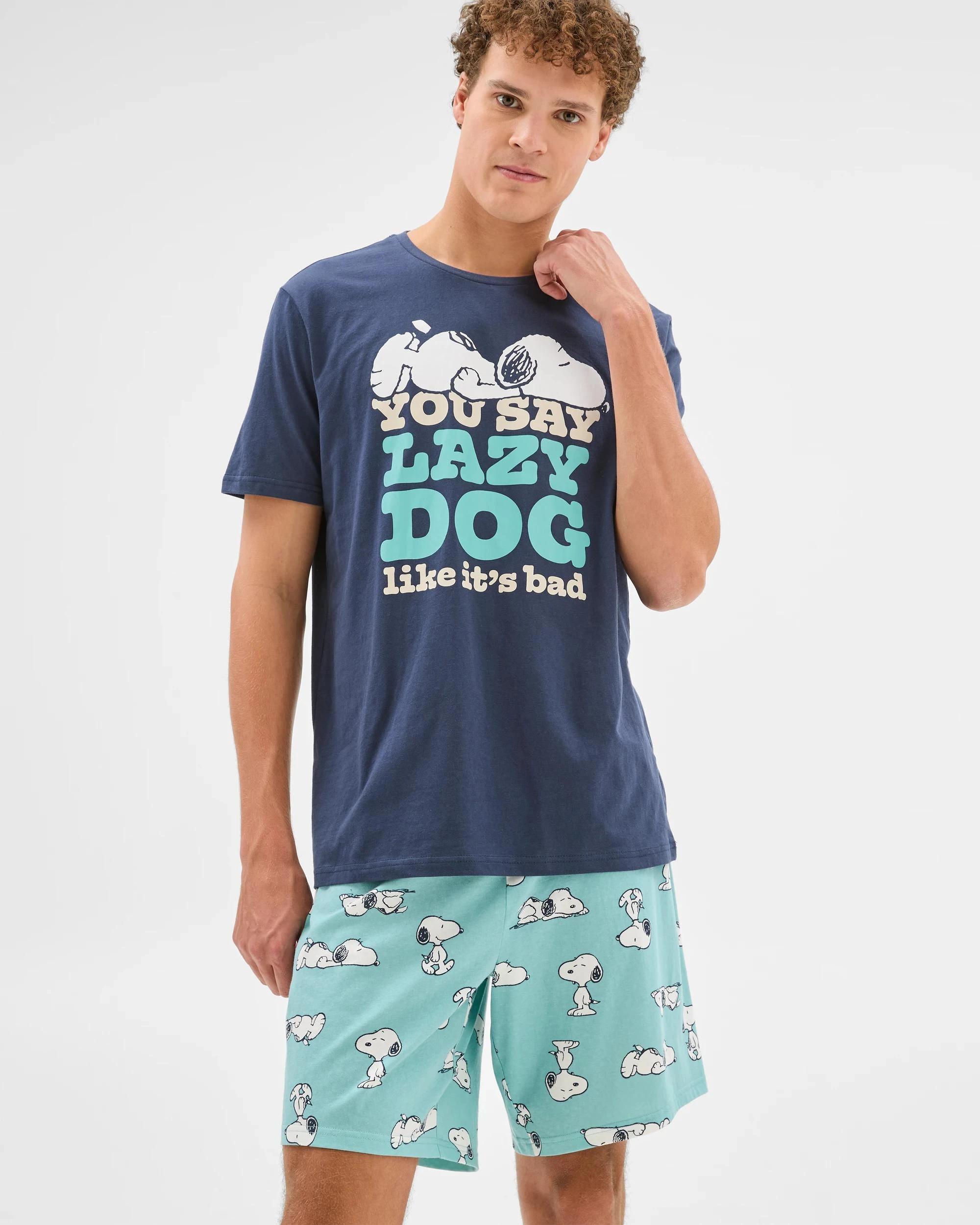 2 Peanuts Snoopy Australian Cotton Mens Short Pyjama Set SNOOPY, 2 of 6